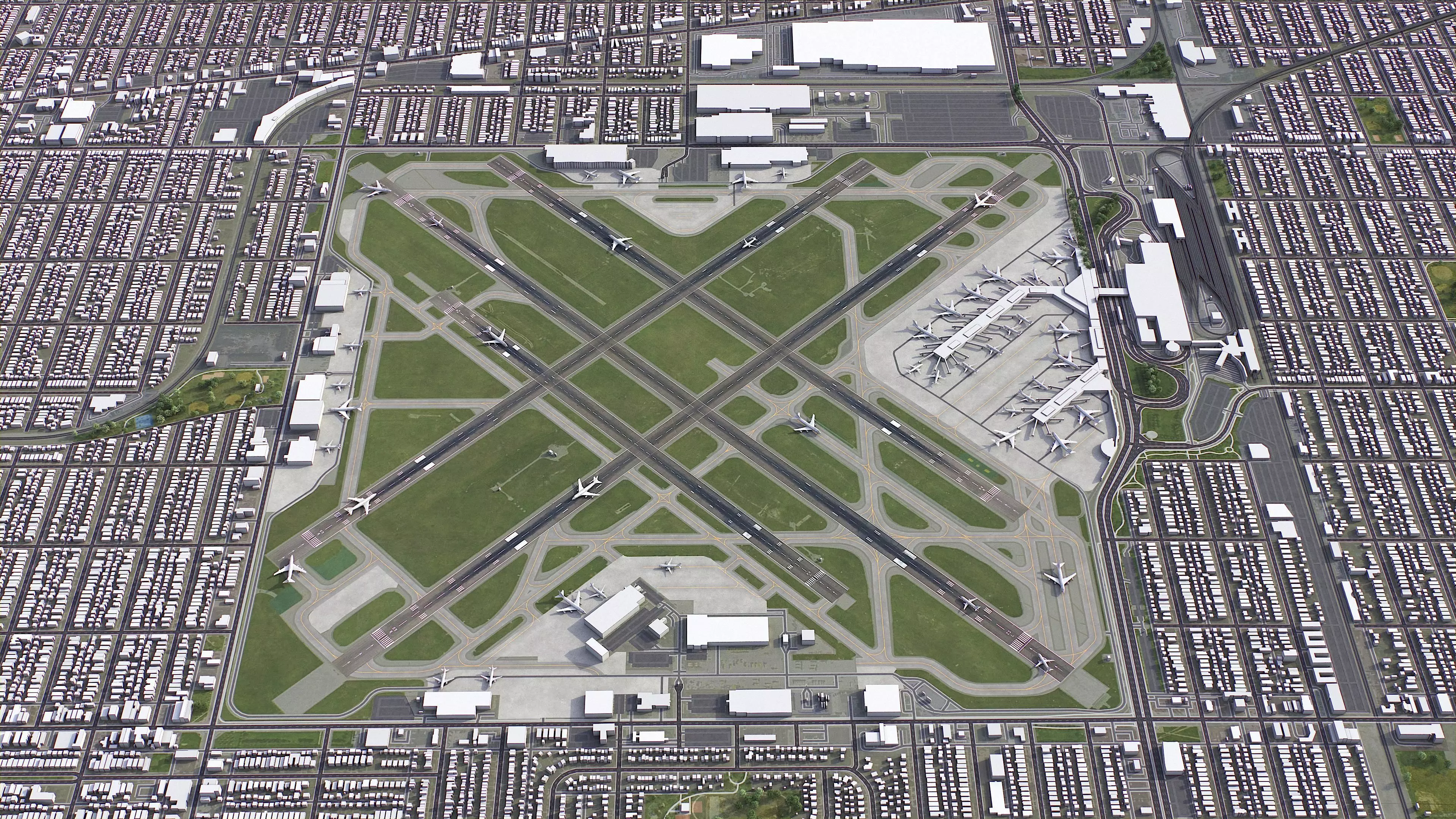 Chicago - Midway Airport - MDW Low-poly 3D model