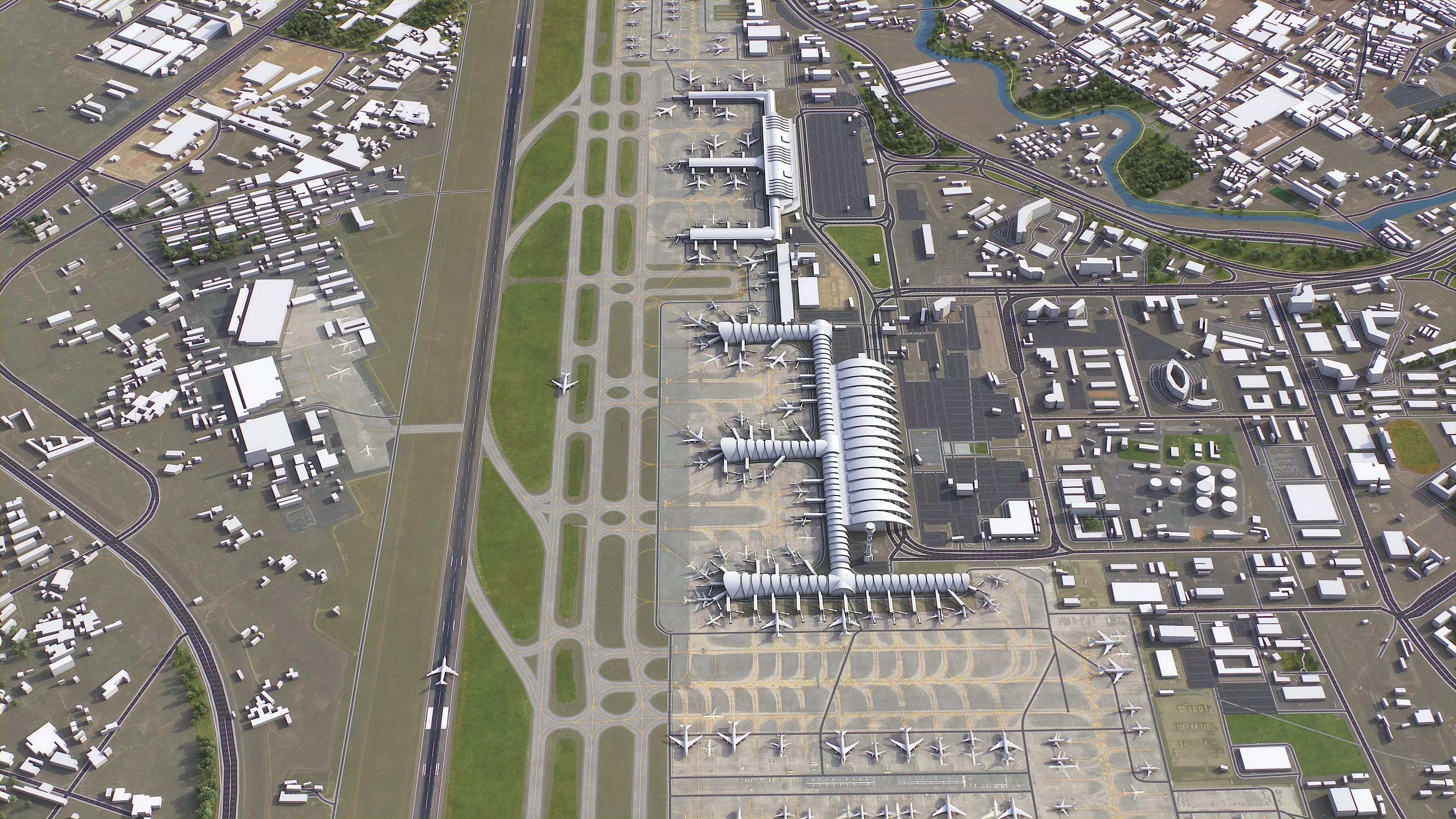 Chengdu - Airport - CTU Low-poly 3D model
