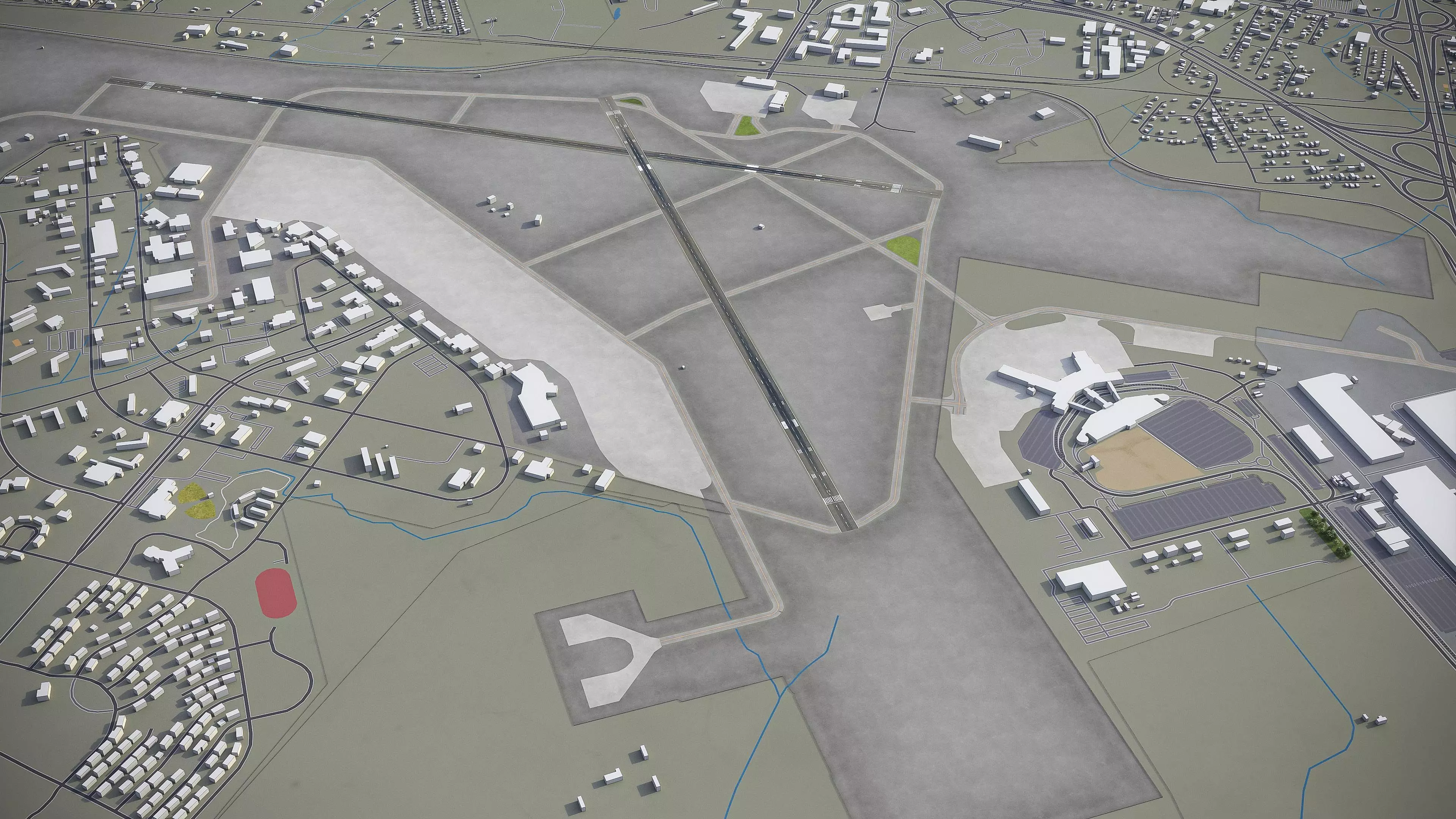Charleston - International Airport - CHS Low-poly 3D model