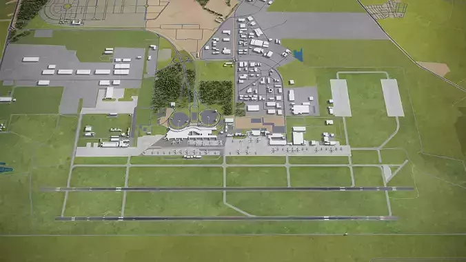 Casablanca - Mohammed V International Airport - CMN Low-poly 3D model