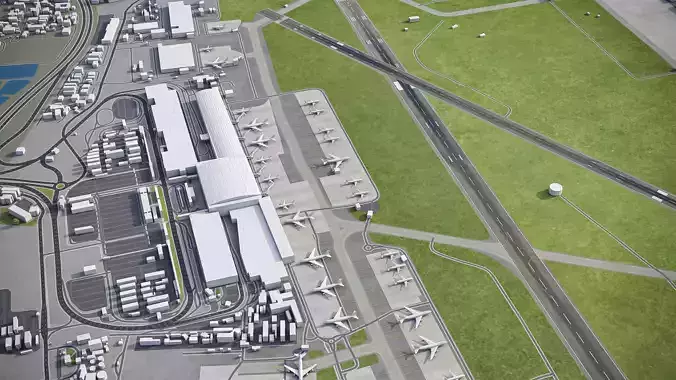 Cape Town - Airport - CPT Low-poly 3D model