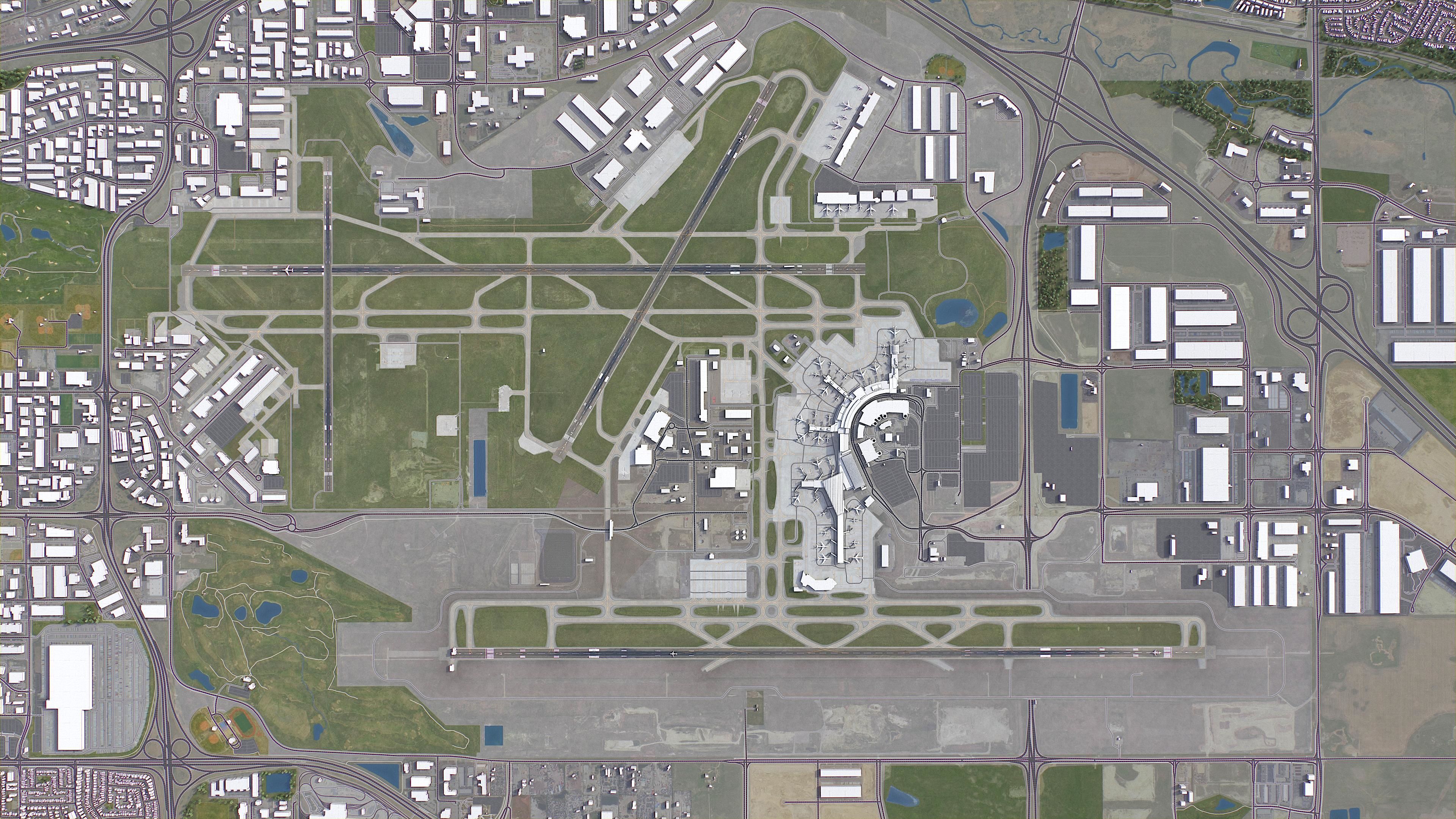 Calgary - International Airport - YYC Low-poly 3D model_11