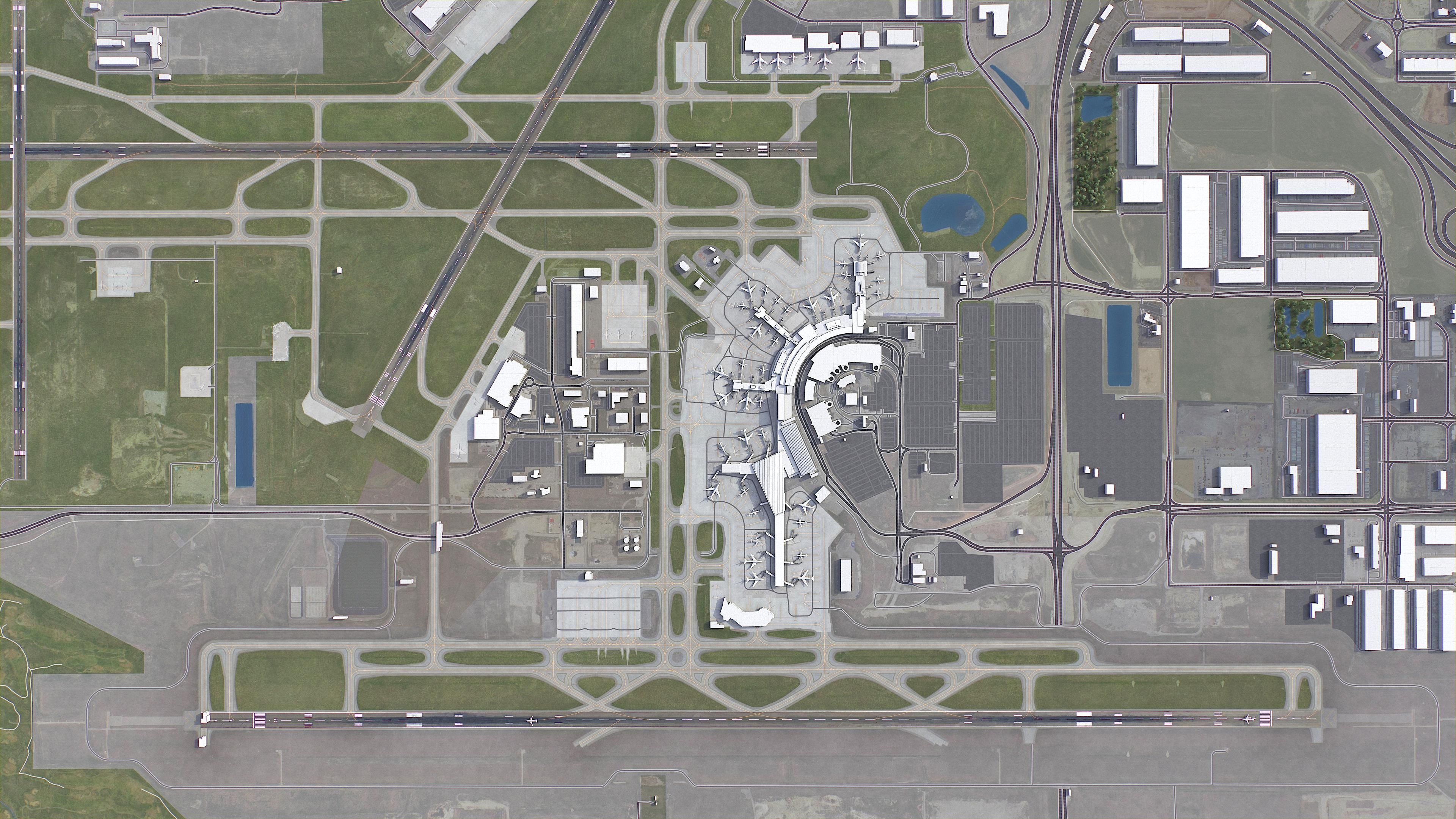 Calgary - International Airport - YYC Low-poly 3D model_10