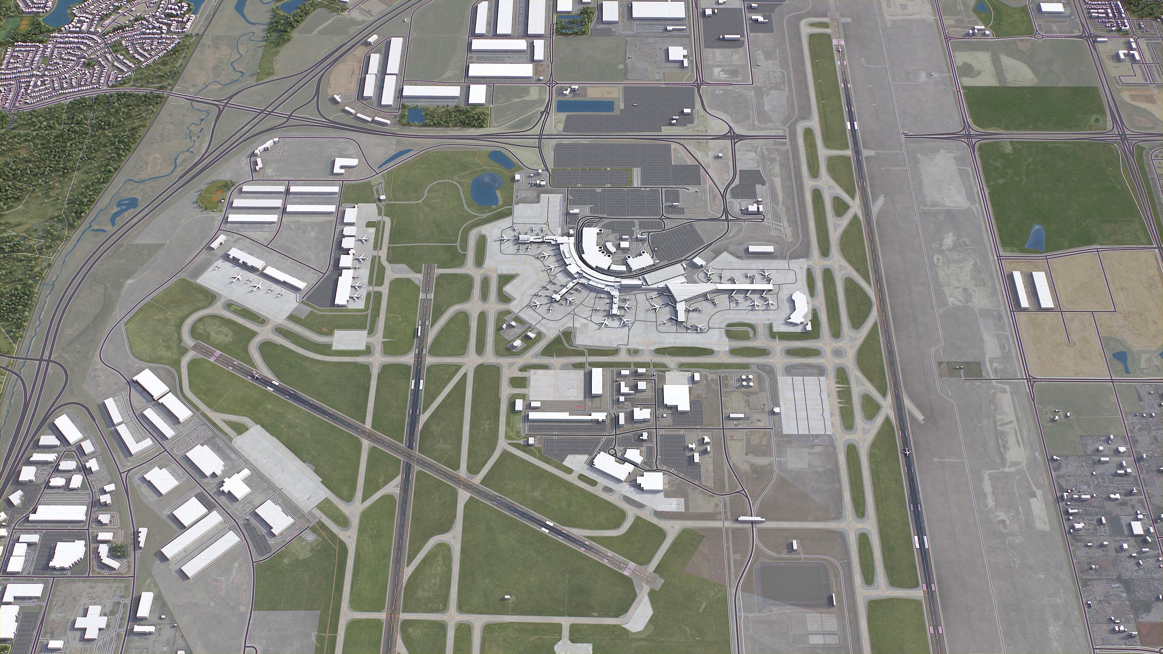 Calgary - International Airport - YYC Low-poly 3D model_1