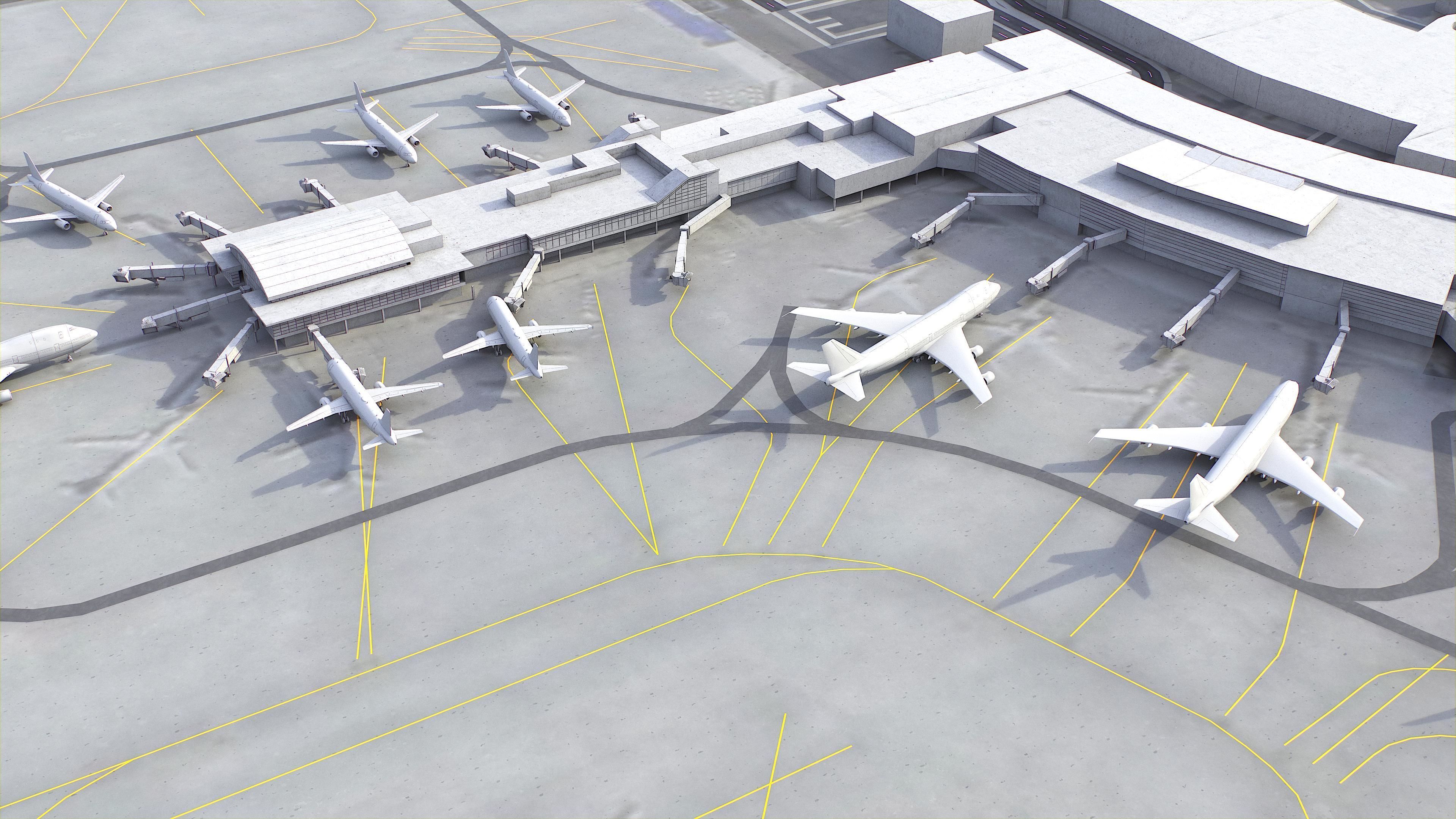 Calgary - International Airport - YYC Low-poly 3D model_16