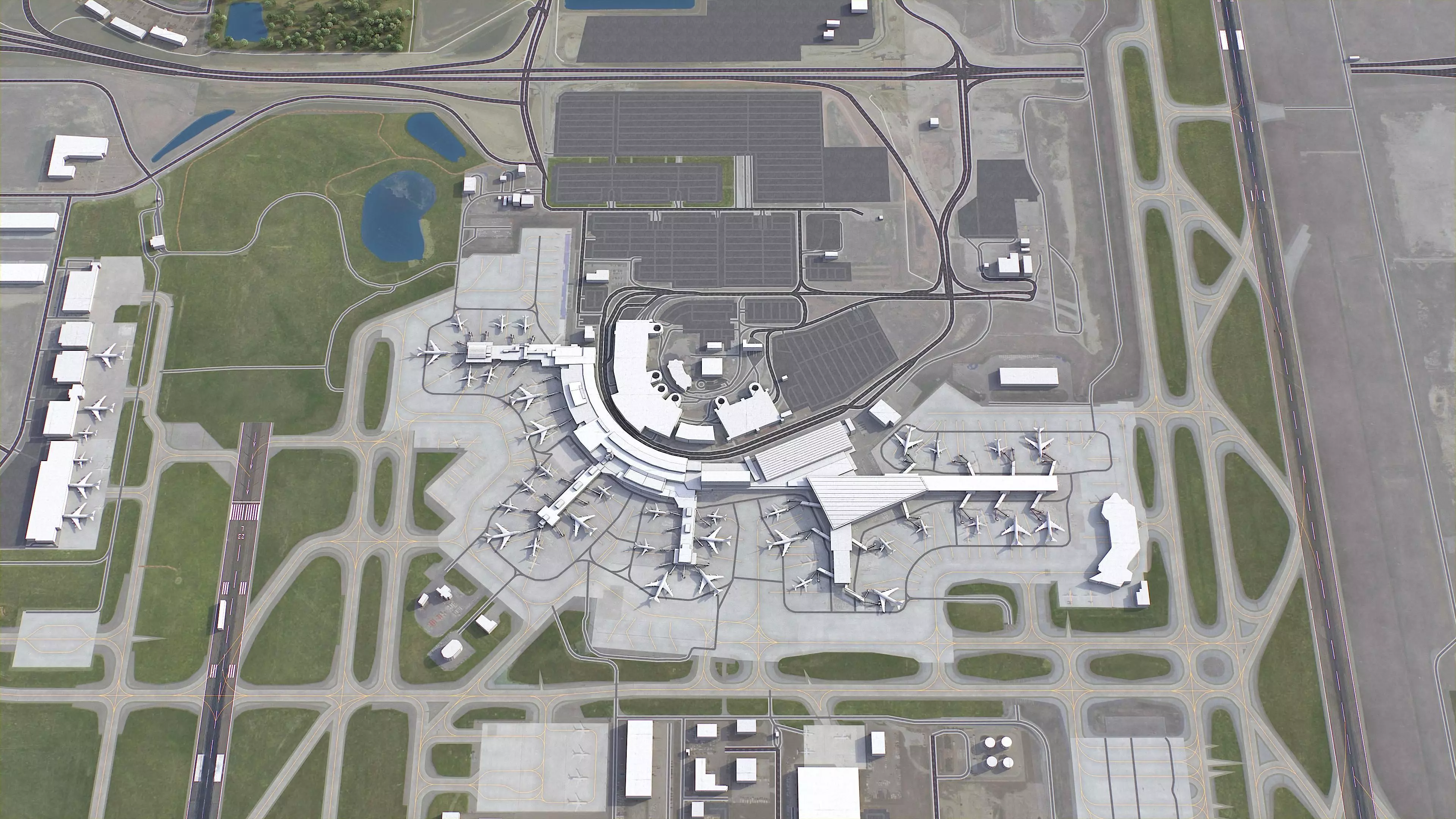 Calgary - International Airport - YYC Low-poly 3D model_0