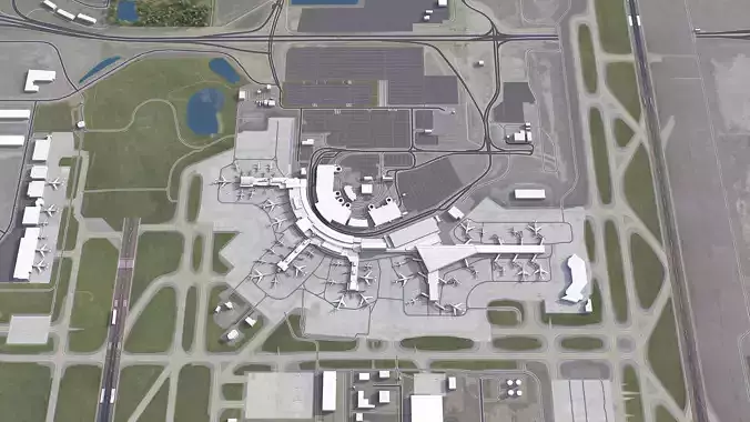 Calgary - International Airport - YYC Low-poly 3D model