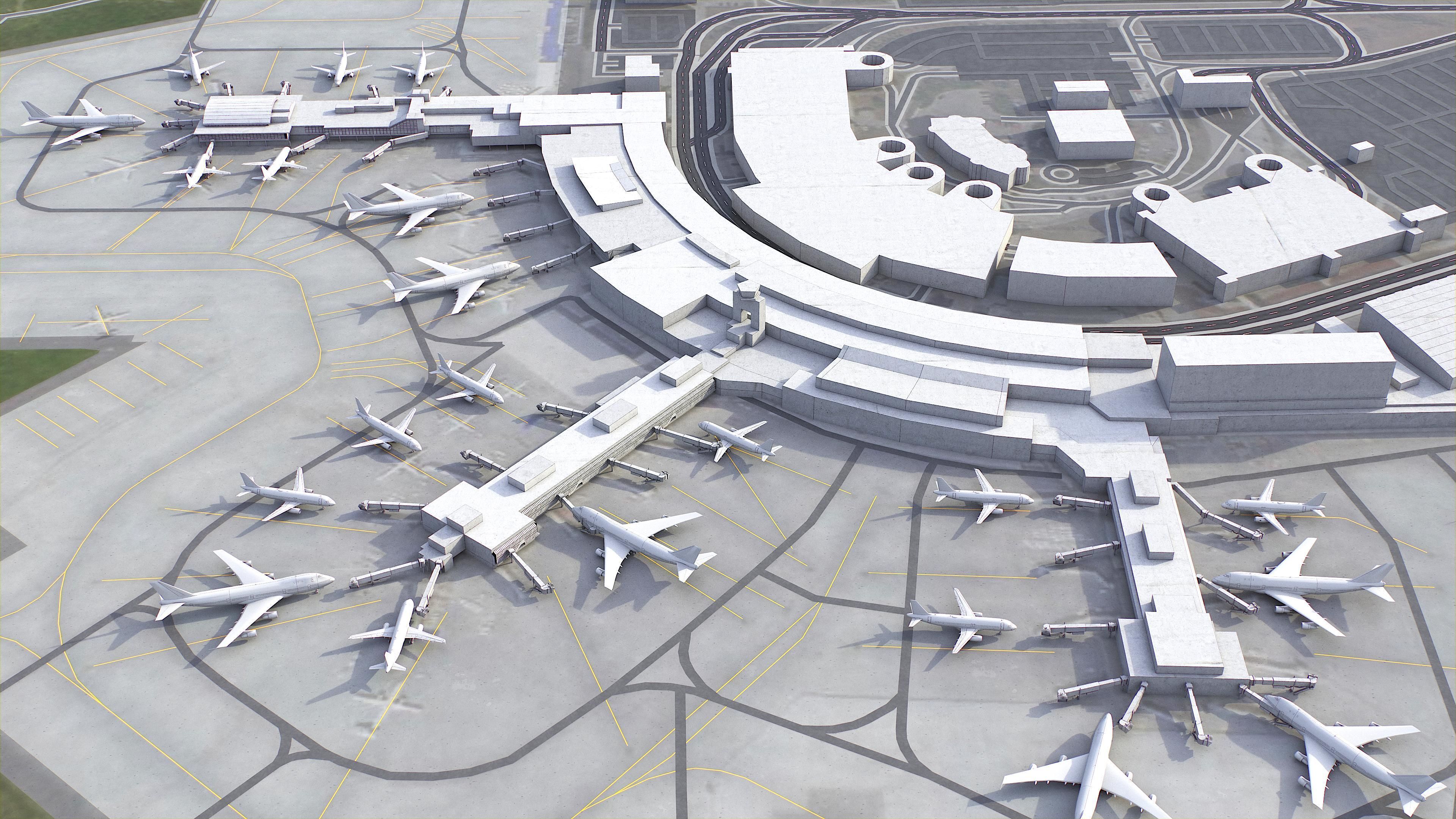 Calgary - International Airport - YYC Low-poly 3D model_8
