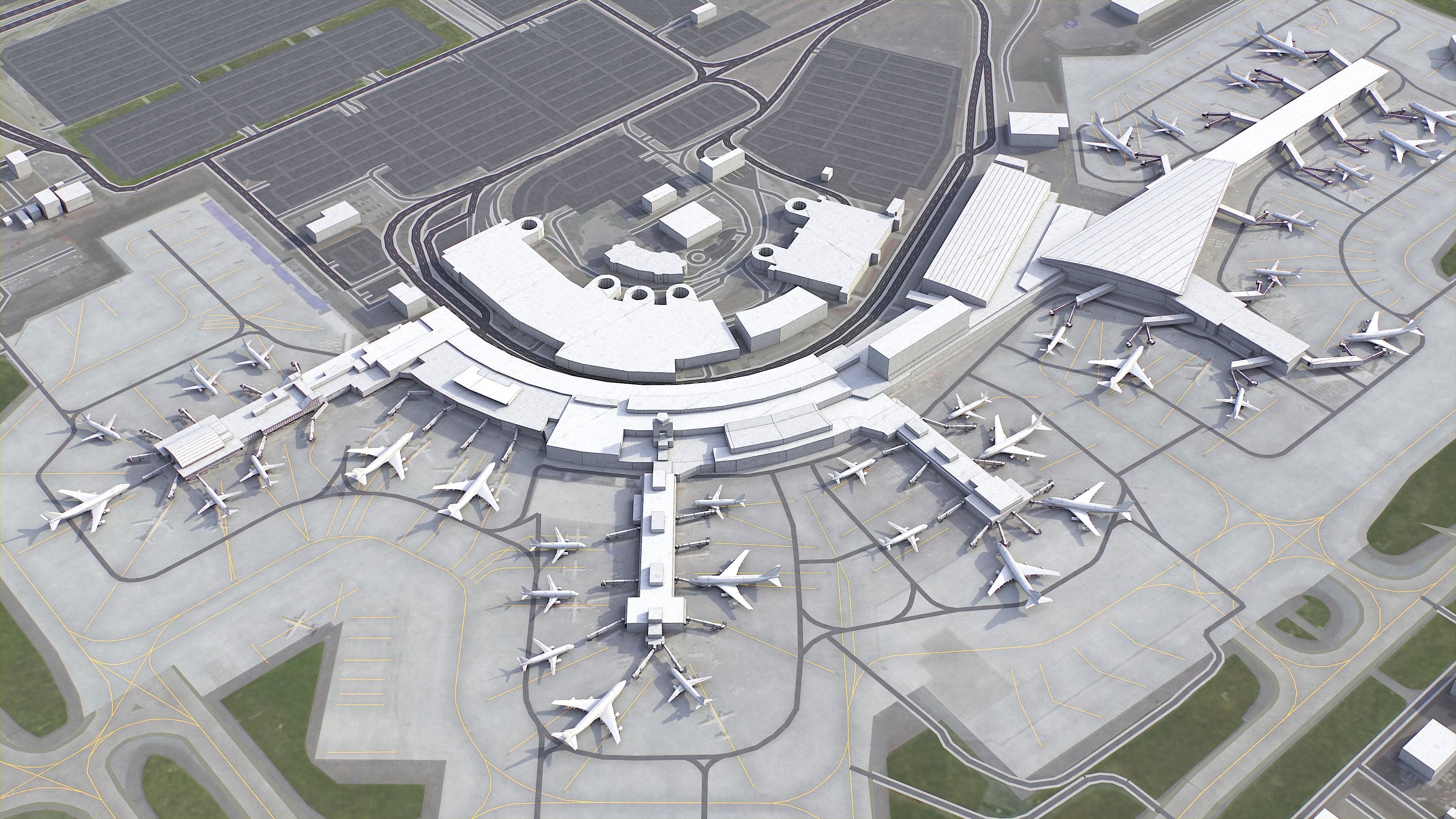 Calgary - International Airport - YYC Low-poly 3D model_6