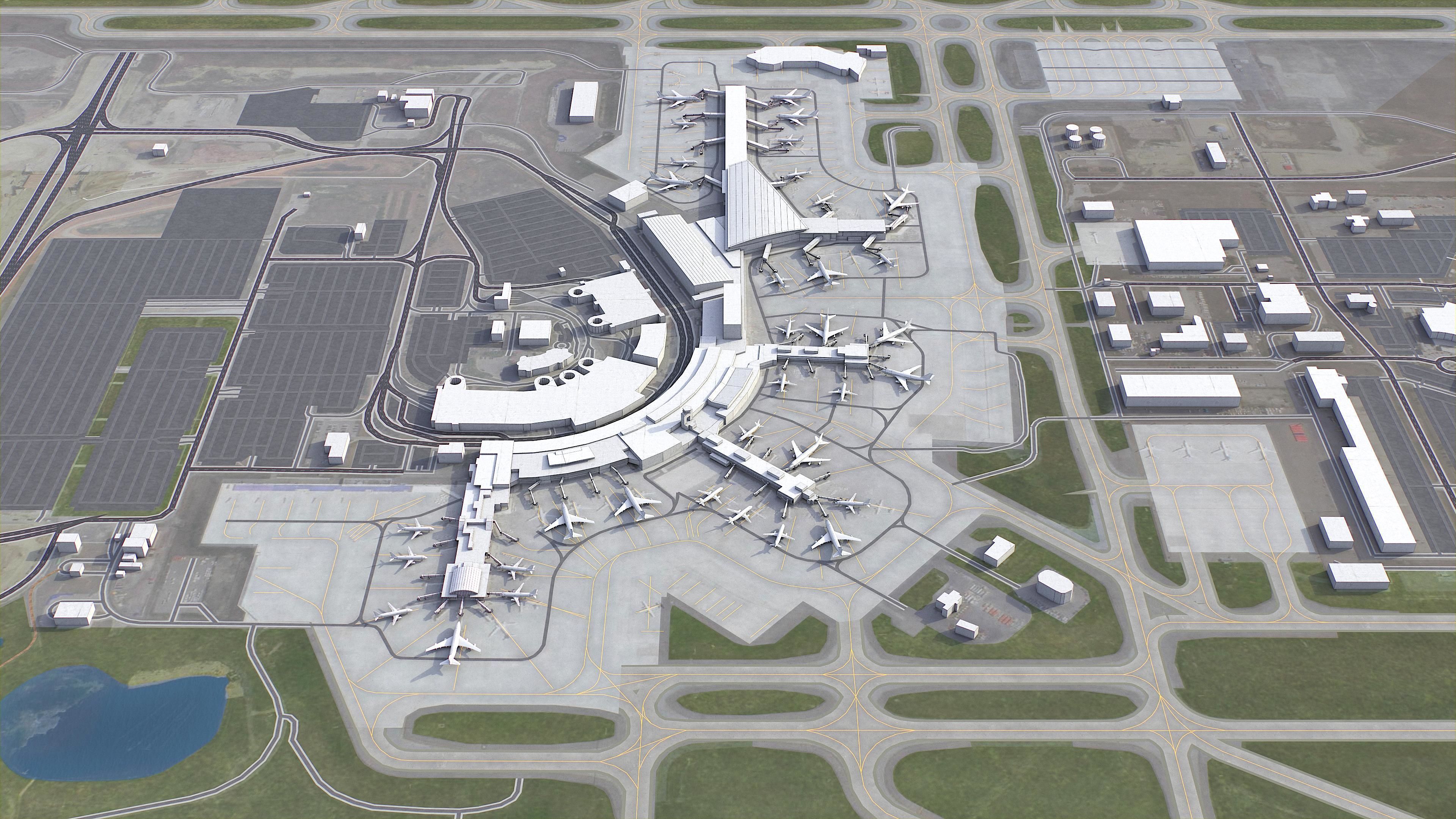Calgary - International Airport - YYC Low-poly 3D model_3