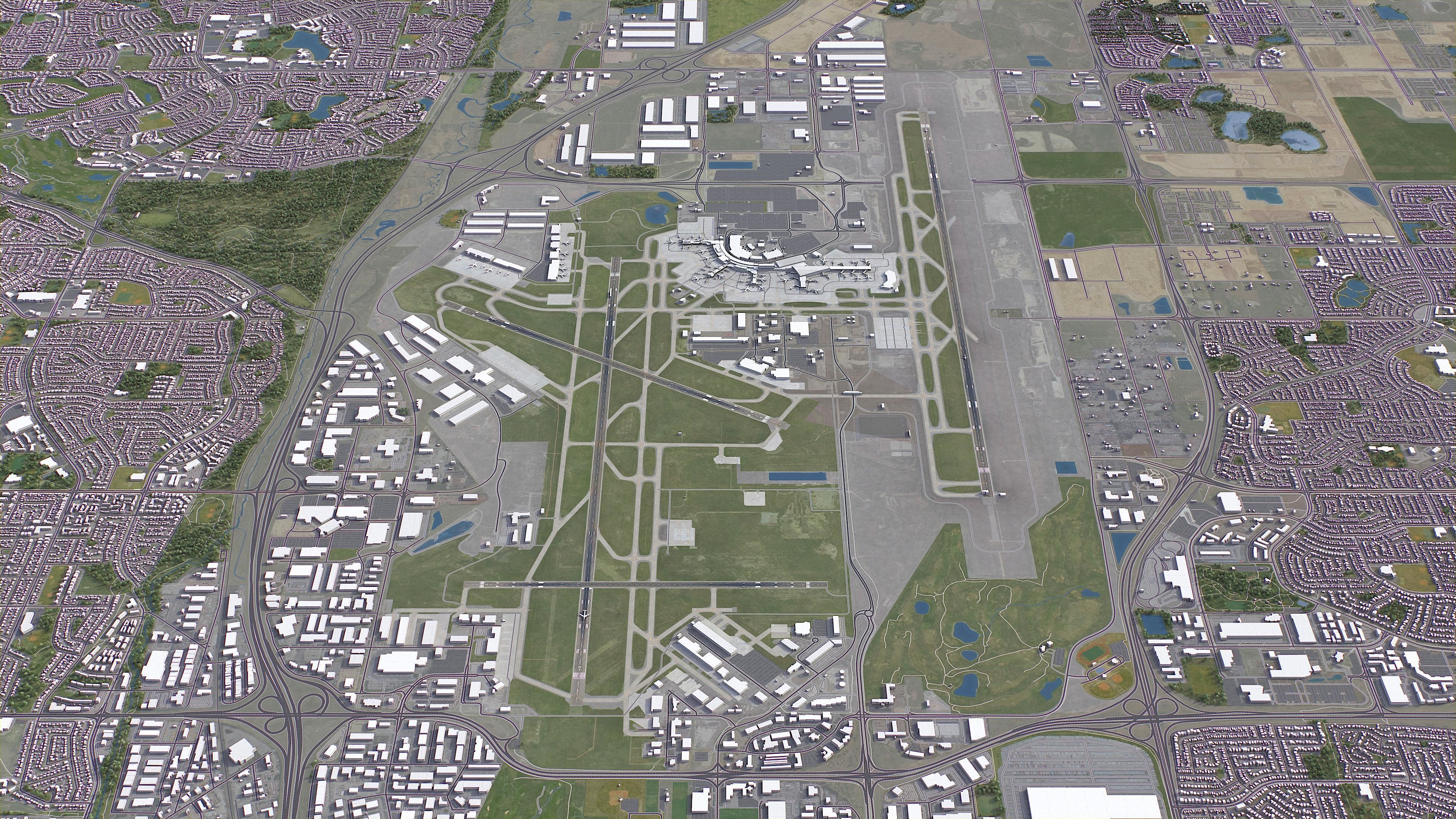 Calgary - International Airport - YYC Low-poly 3D model_2