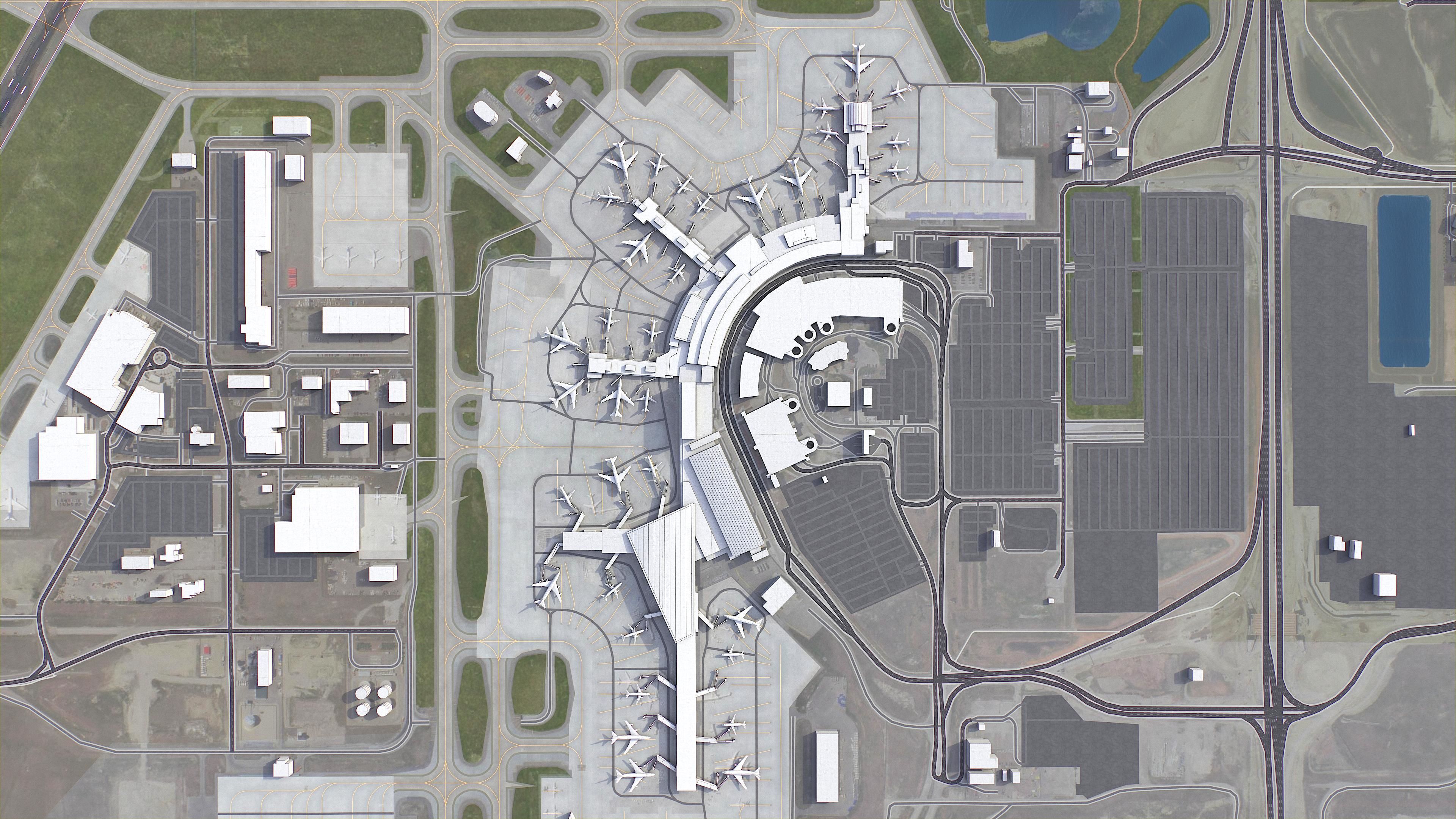 Calgary - International Airport - YYC Low-poly 3D model_9