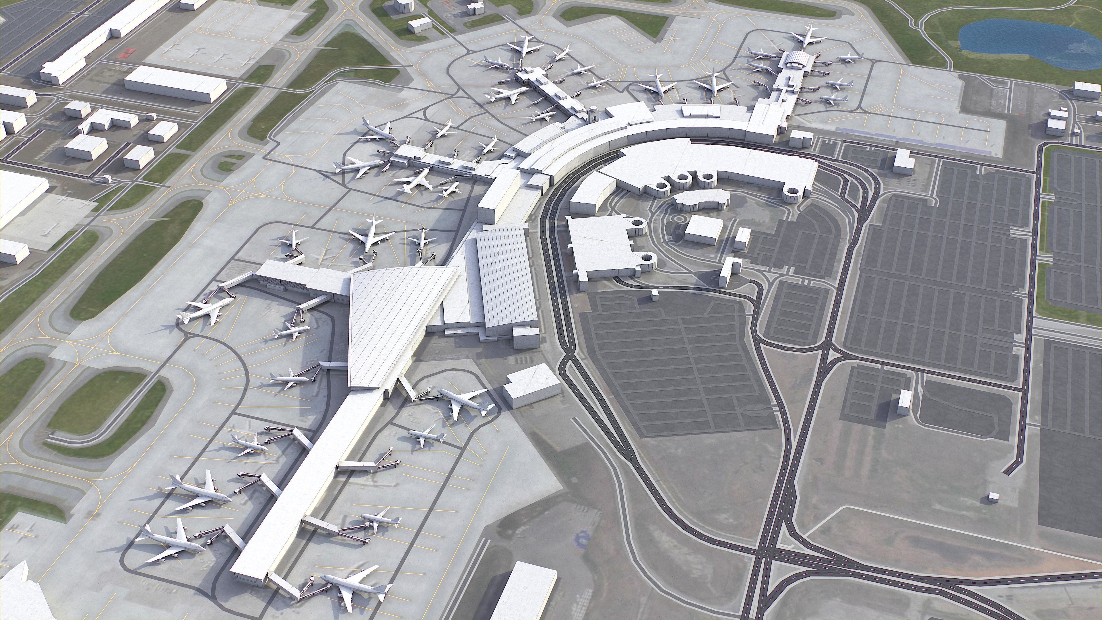 Calgary - International Airport - YYC Low-poly 3D model_7