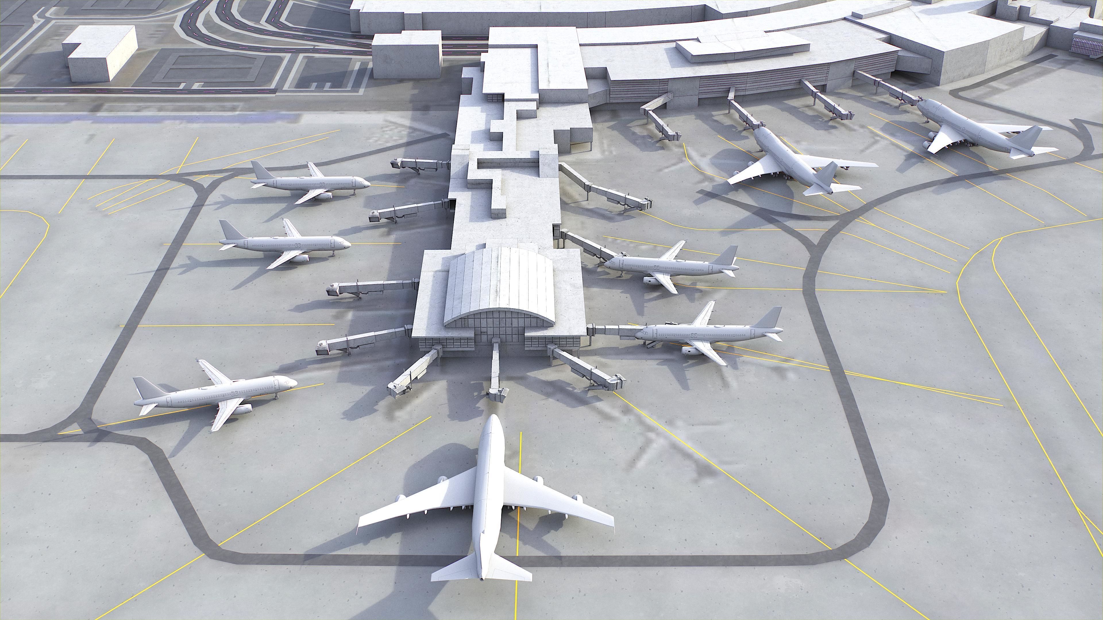 Calgary - International Airport - YYC Low-poly 3D model_15