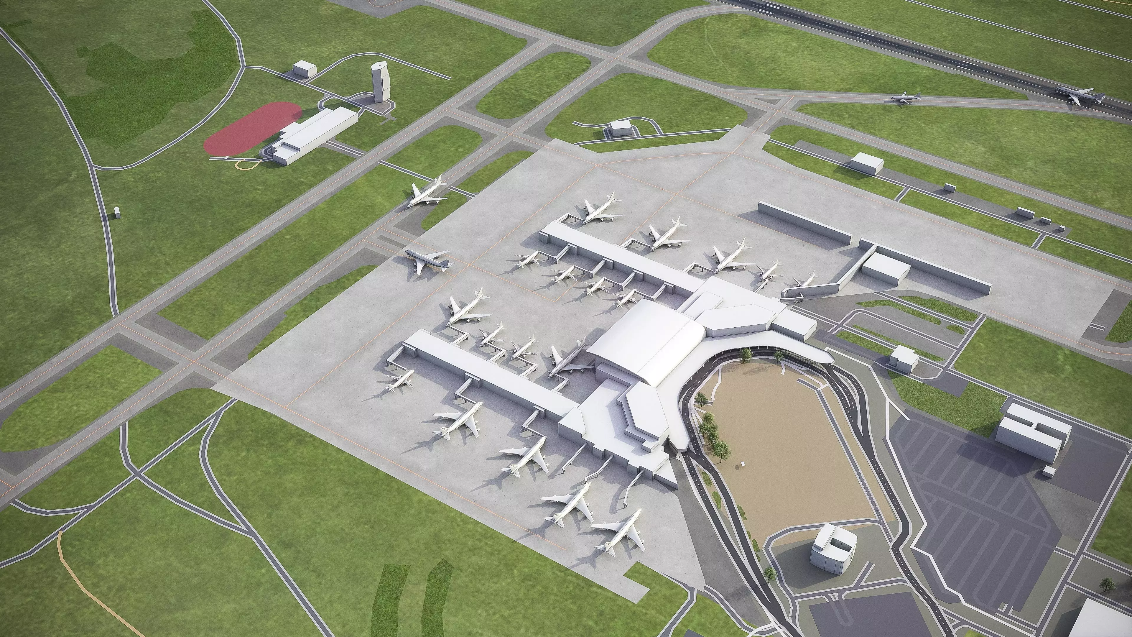 Budapest - Airport - BUD Low-poly 3D model_0