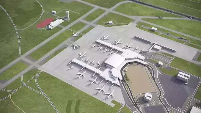 Budapest - Airport - BUD Low-poly 3D model