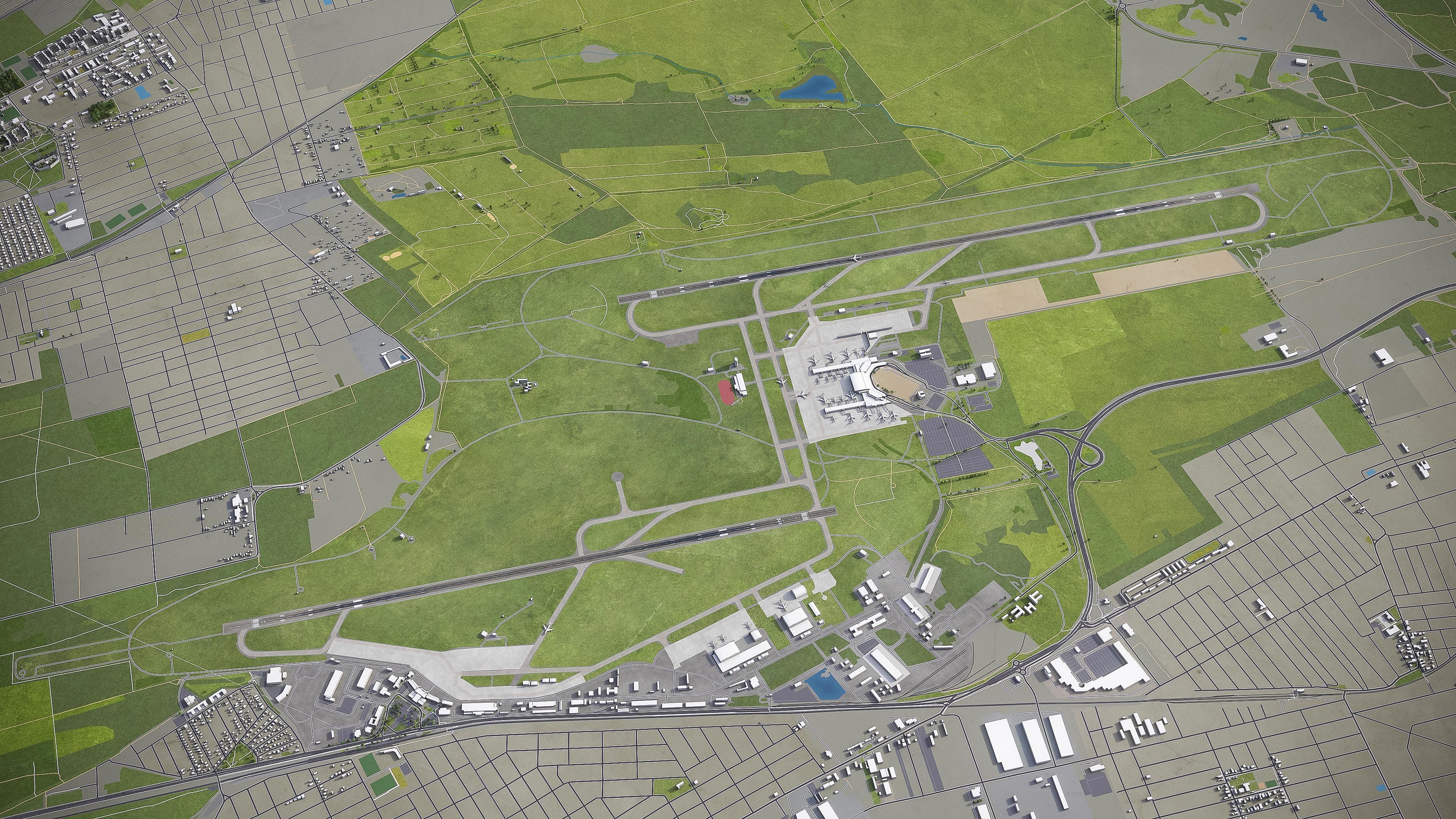 Budapest - Airport - BUD Low-poly 3D model_3