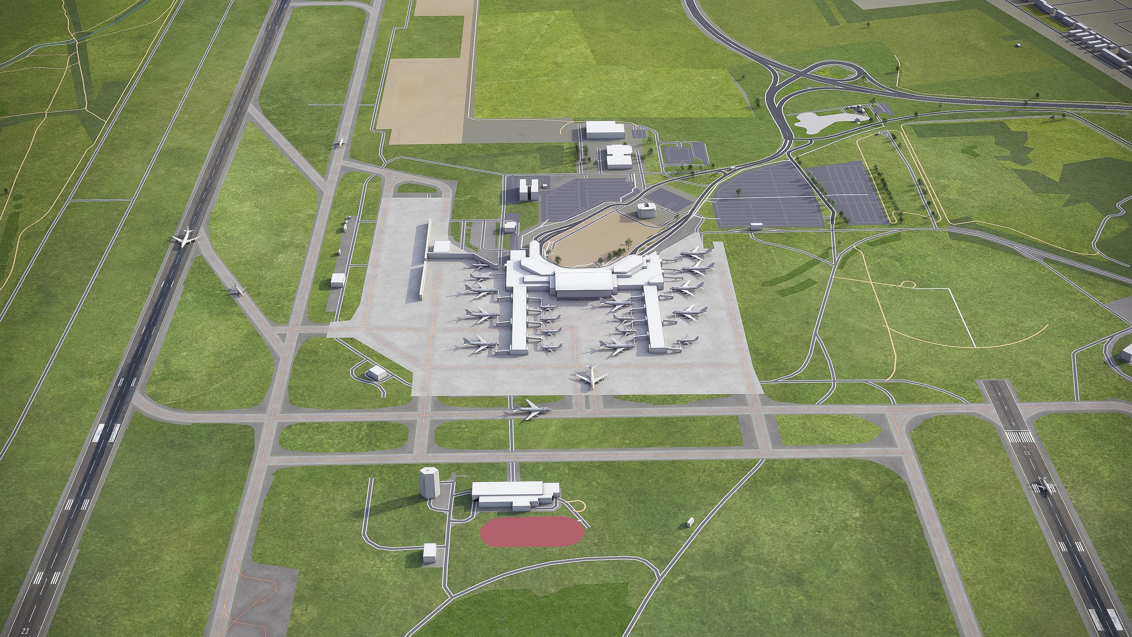 Budapest - Airport - BUD Low-poly 3D model_2