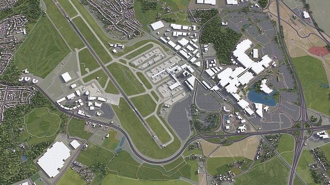 Birmingham - Airport - BHX Low-poly 3D model