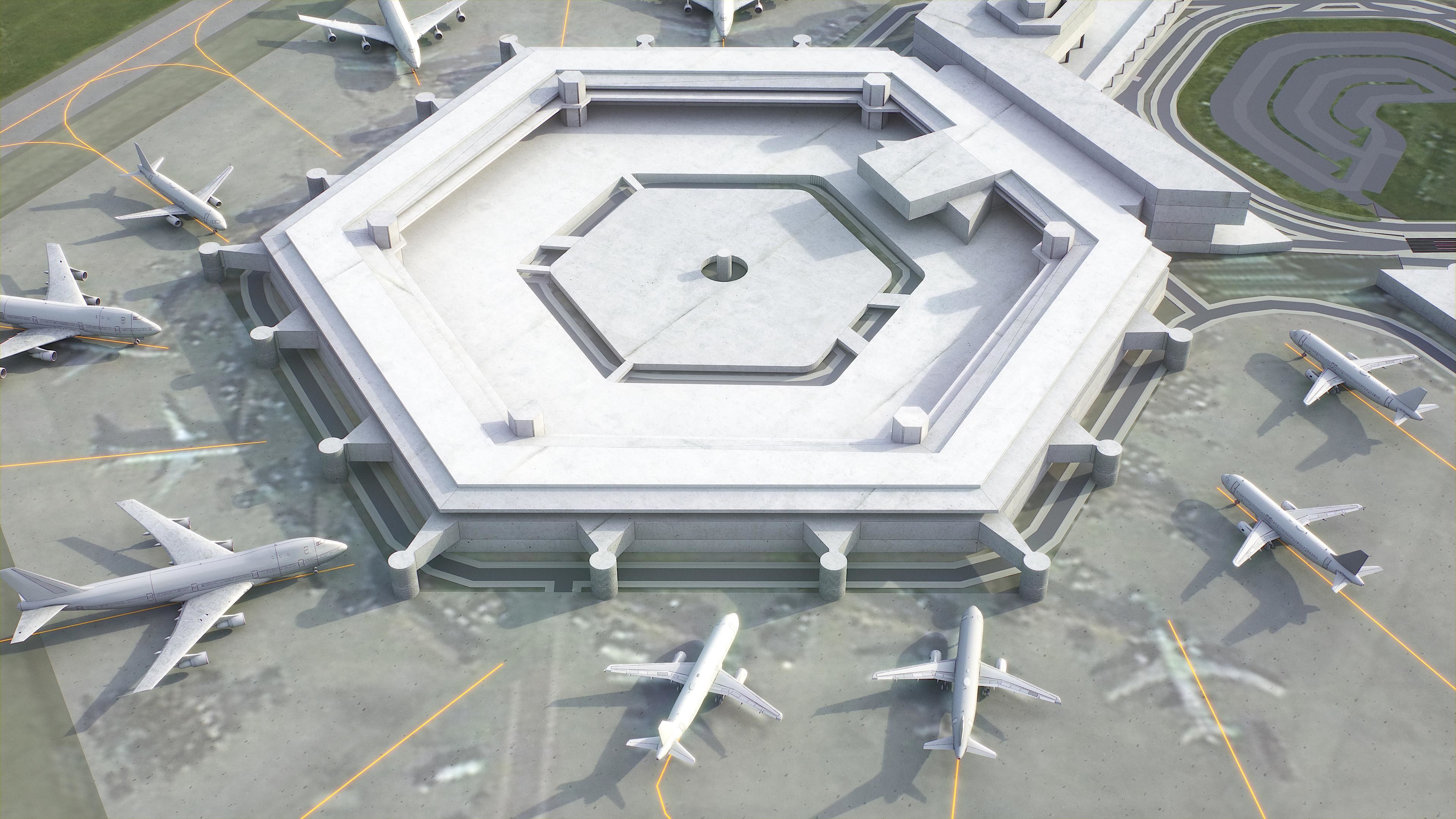 Berlin - Tegel Airport - TXL Low-poly 3D model_11