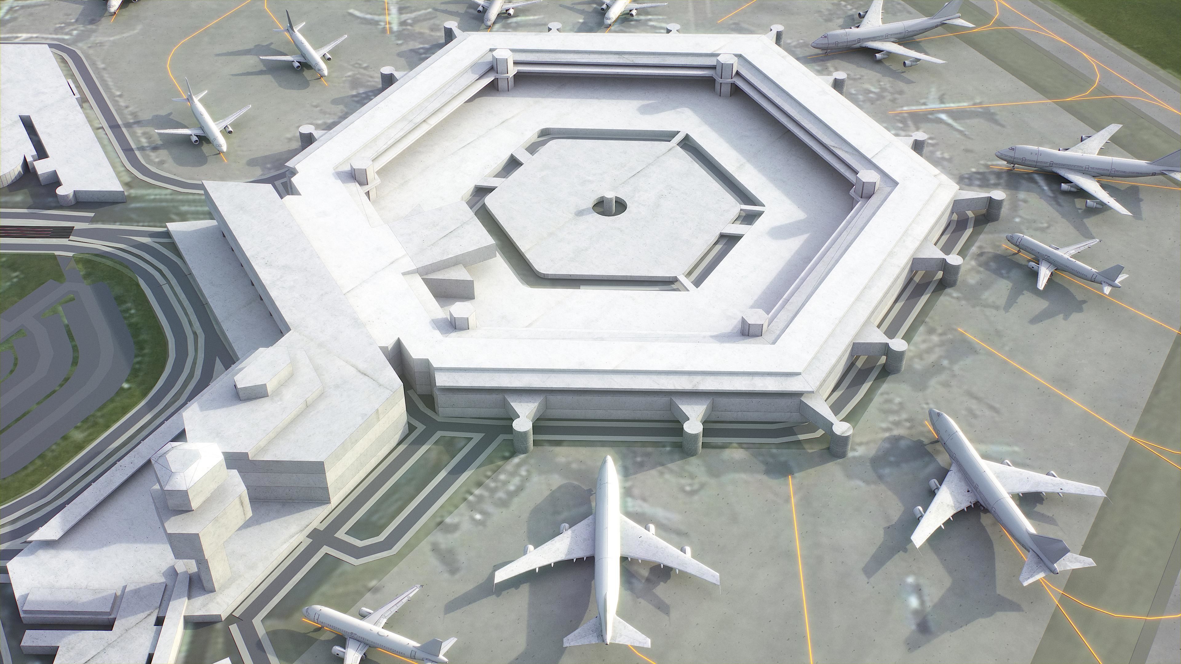 Berlin - Tegel Airport - TXL Low-poly 3D model_12
