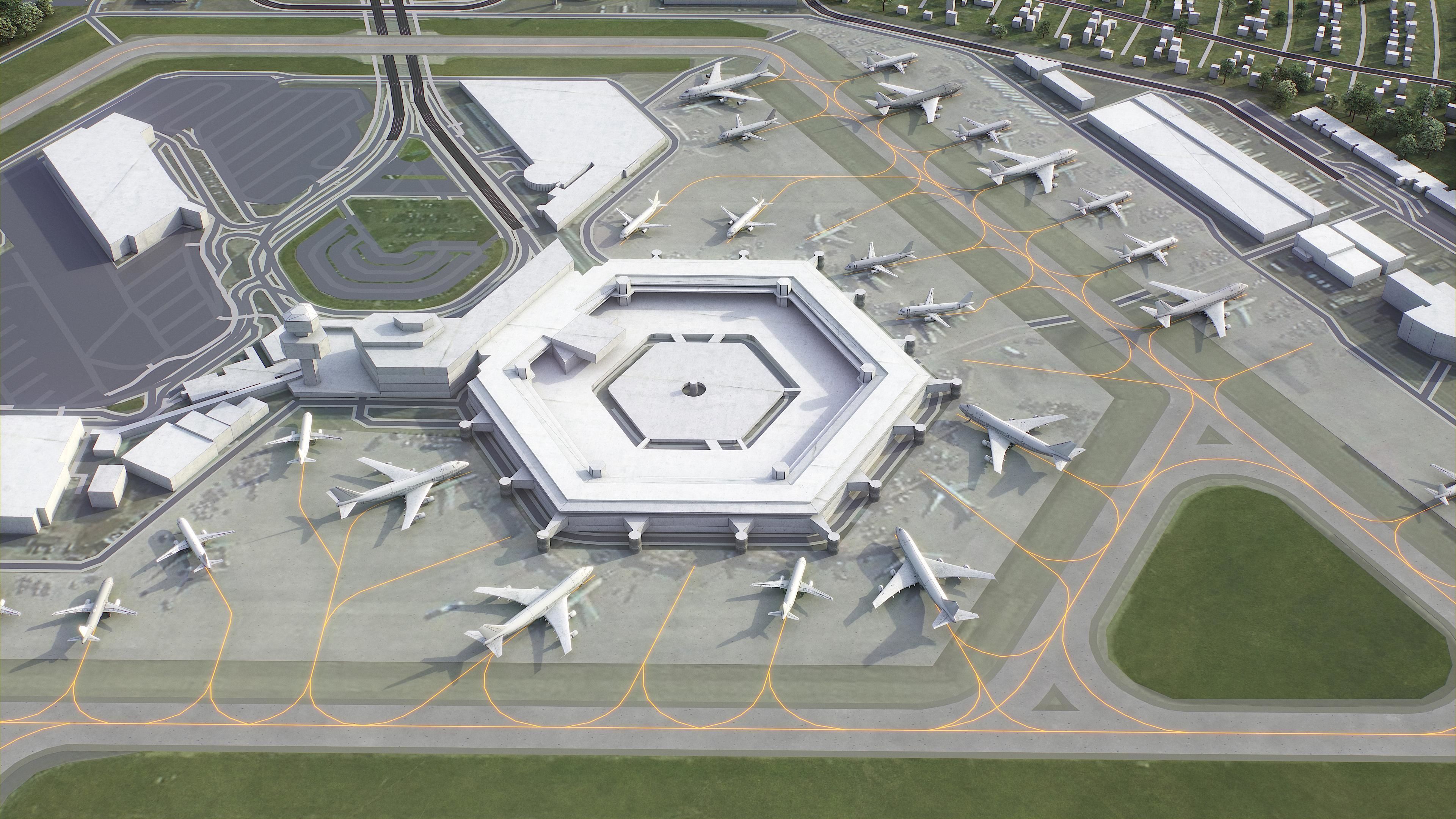 Berlin - Tegel Airport - TXL Low-poly 3D model_6
