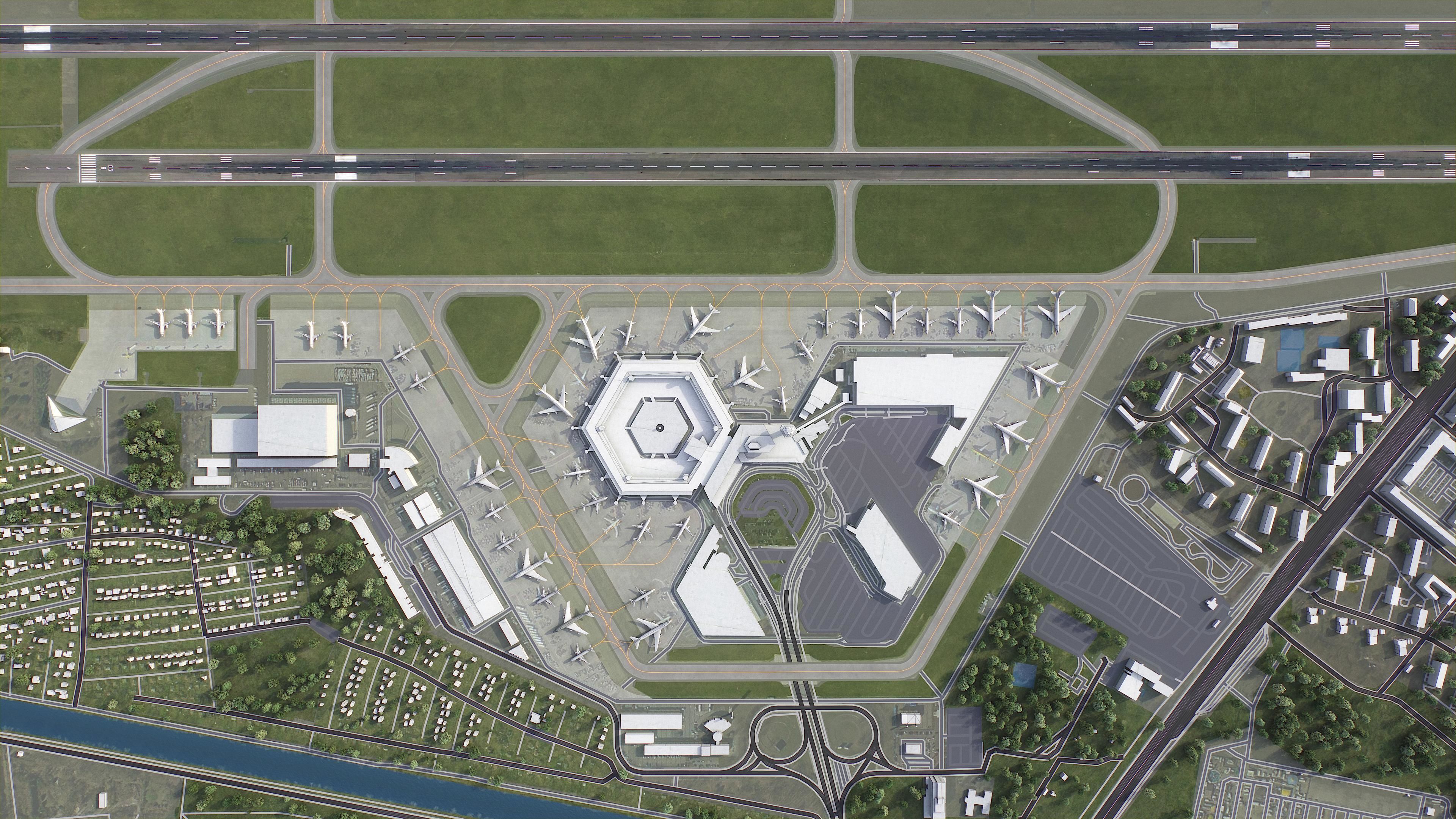 Berlin - Tegel Airport - TXL Low-poly 3D model_8
