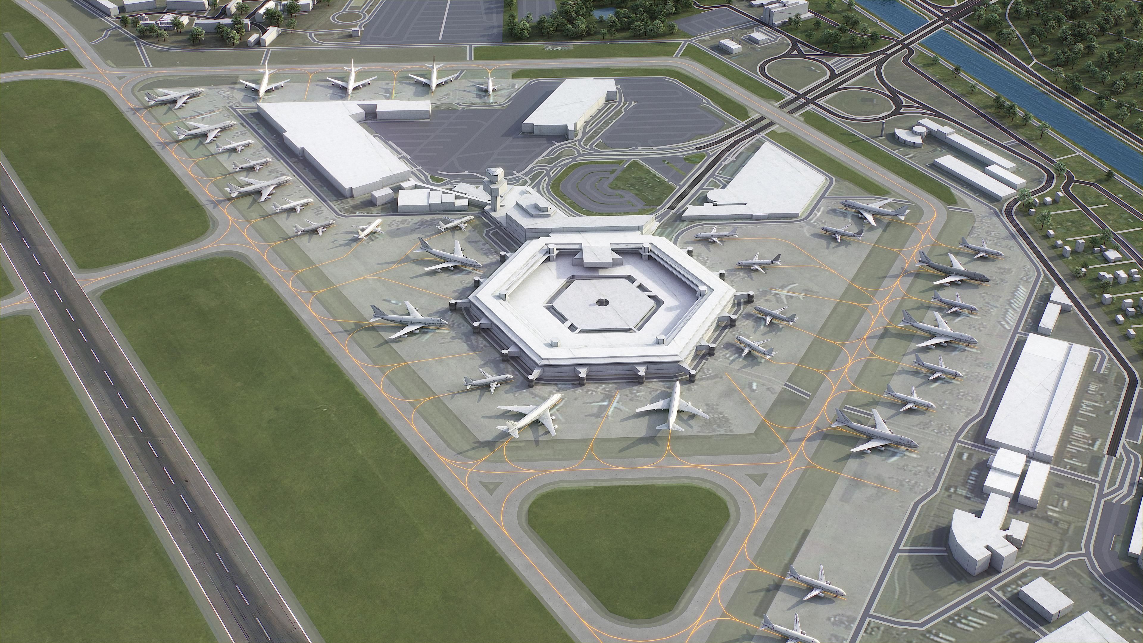 Berlin - Tegel Airport - TXL Low-poly 3D model_5