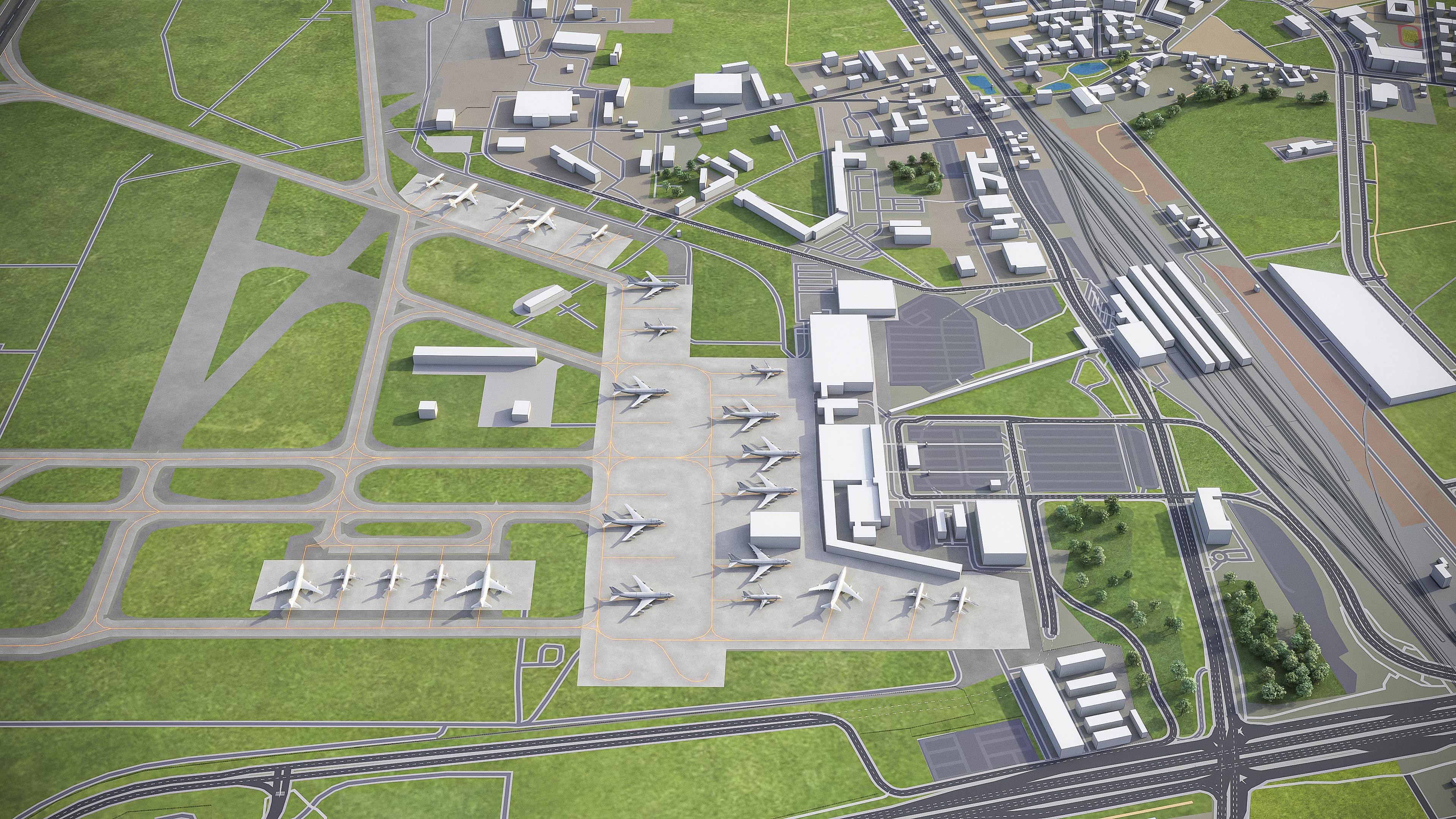 Berlin - Schonefeld Airport - SXF Low-poly 3D model_2