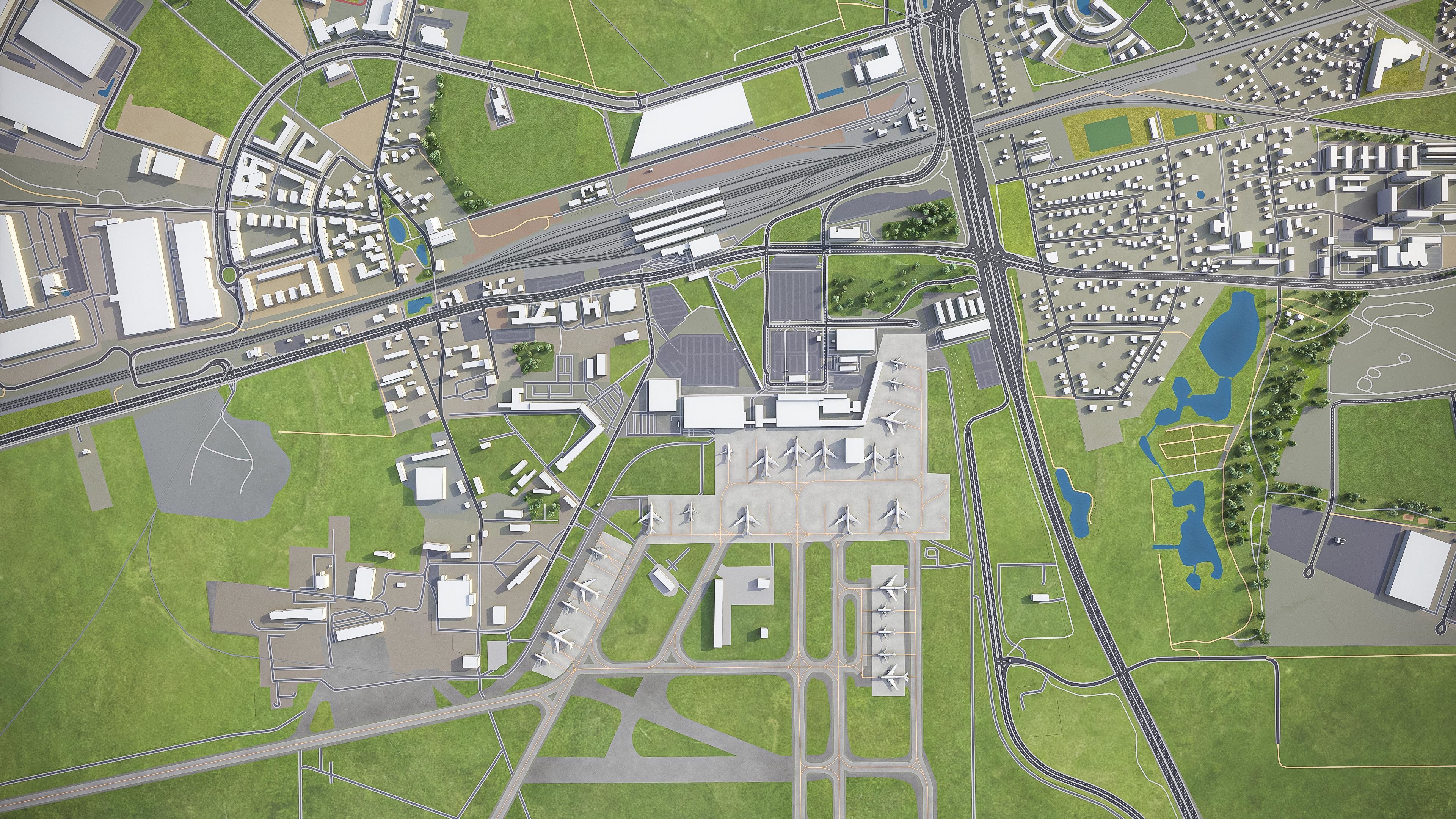 Berlin - Schonefeld Airport - SXF Low-poly 3D model_7