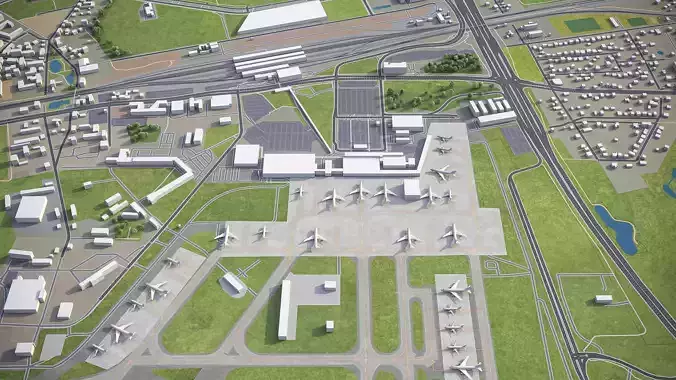Berlin - Schonefeld Airport - SXF Low-poly 3D model