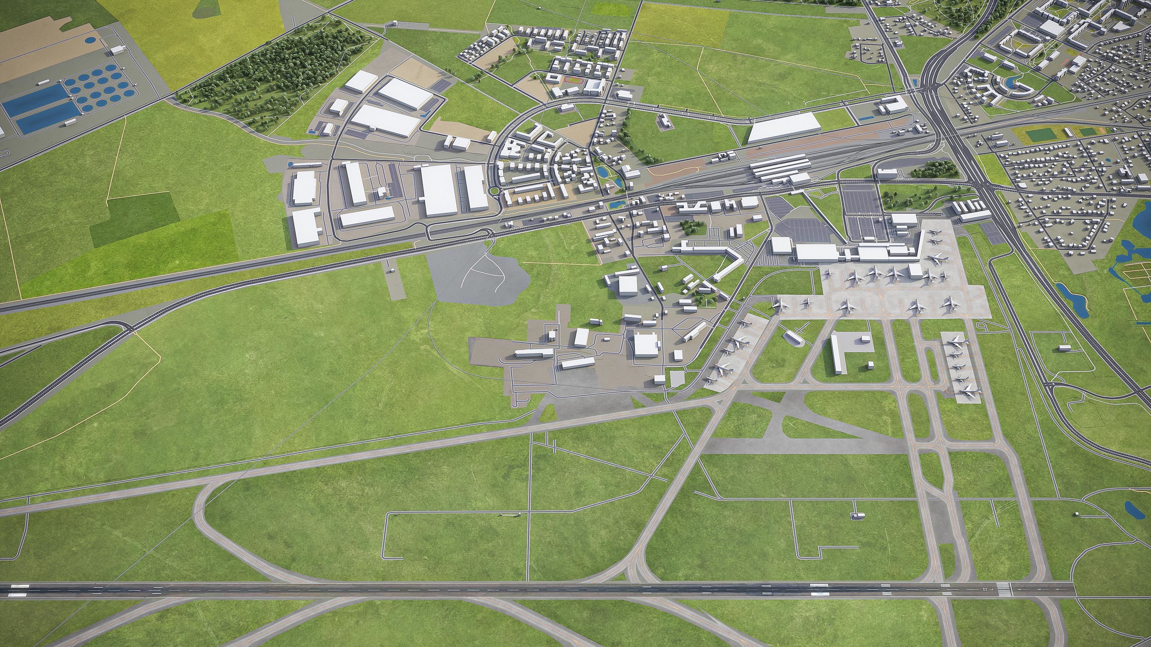 Berlin - Schonefeld Airport - SXF Low-poly 3D model_1