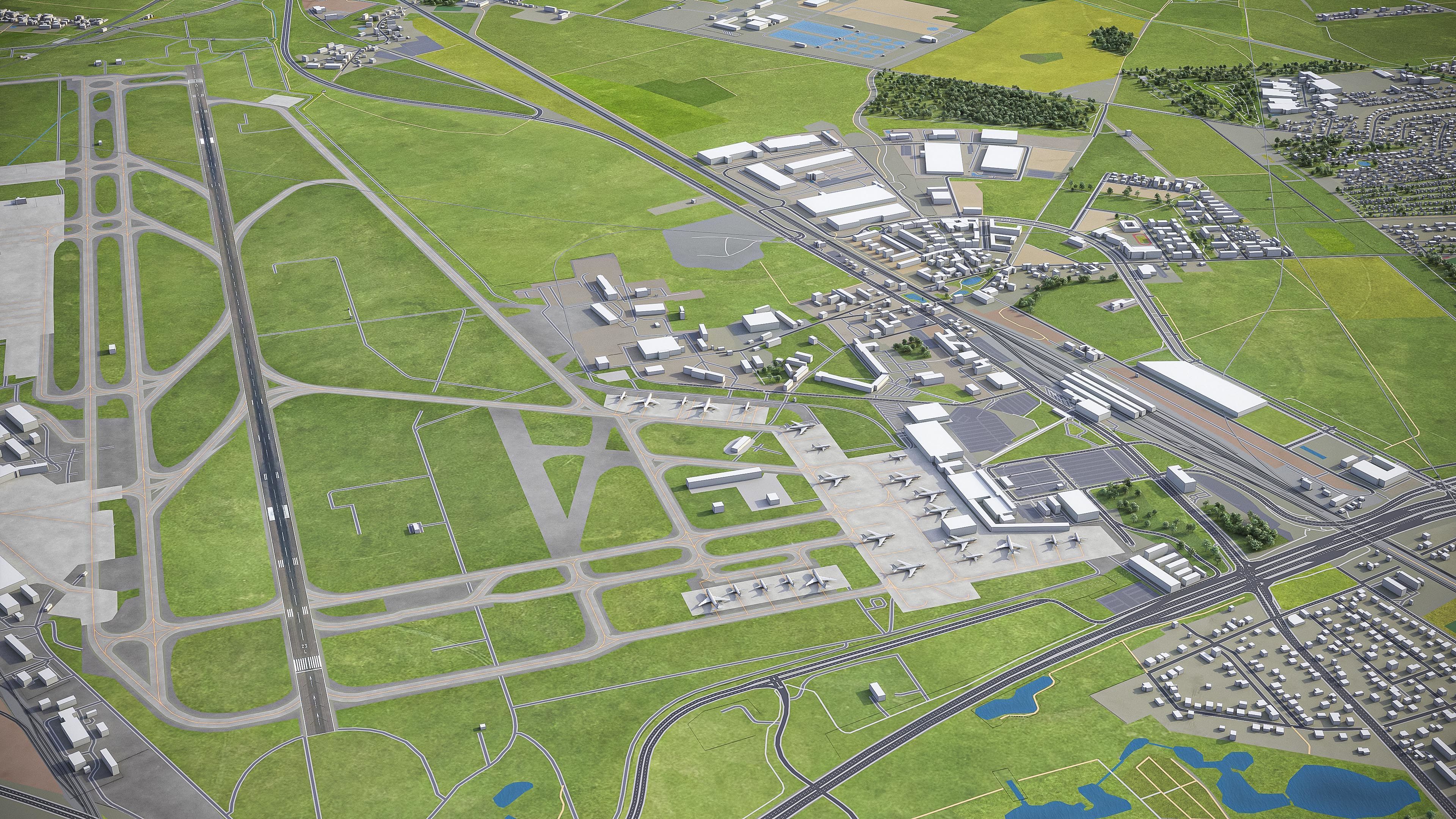 Berlin - Schonefeld Airport - SXF Low-poly 3D model_5