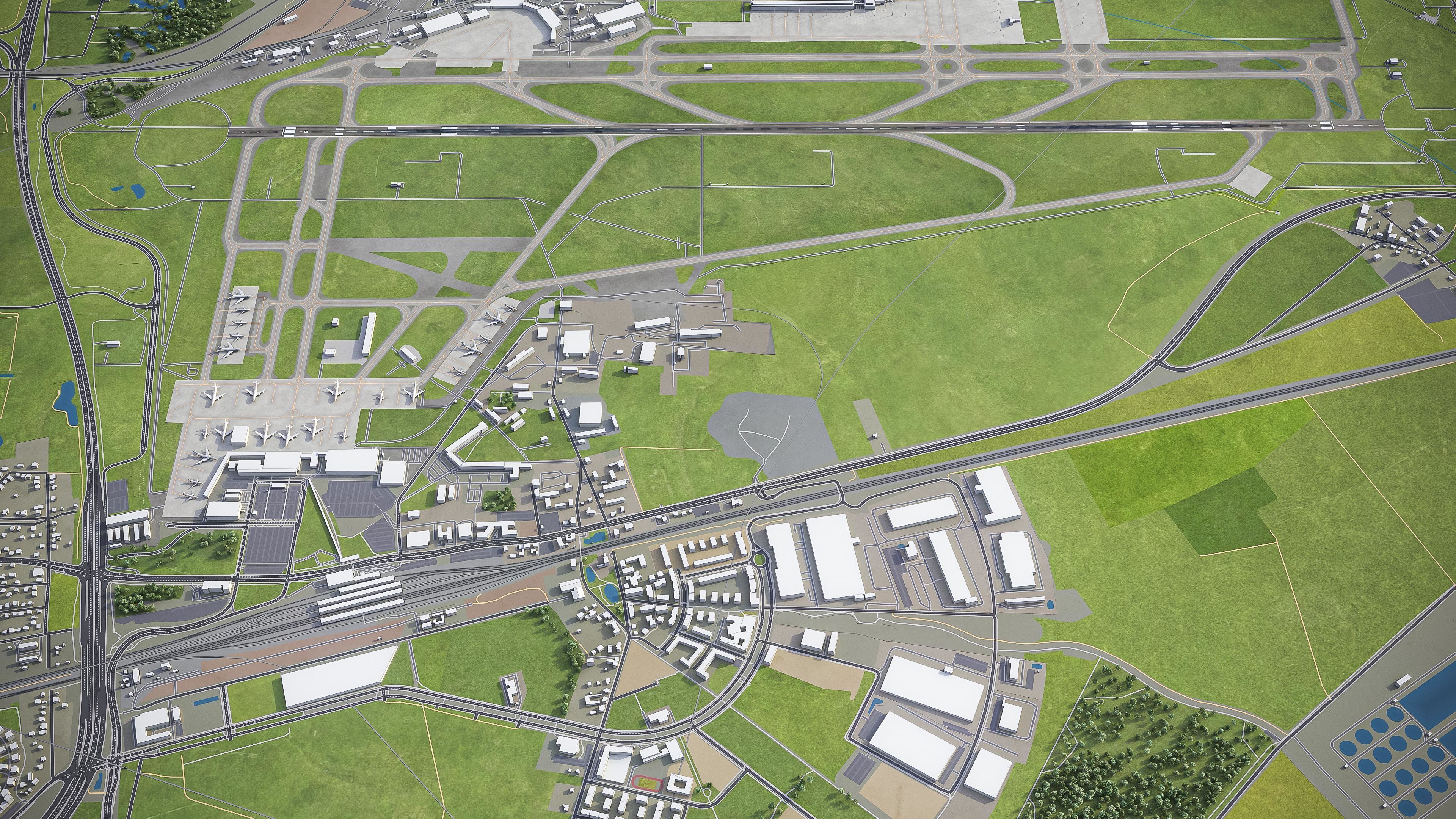 Berlin - Schonefeld Airport - SXF Low-poly 3D model_9