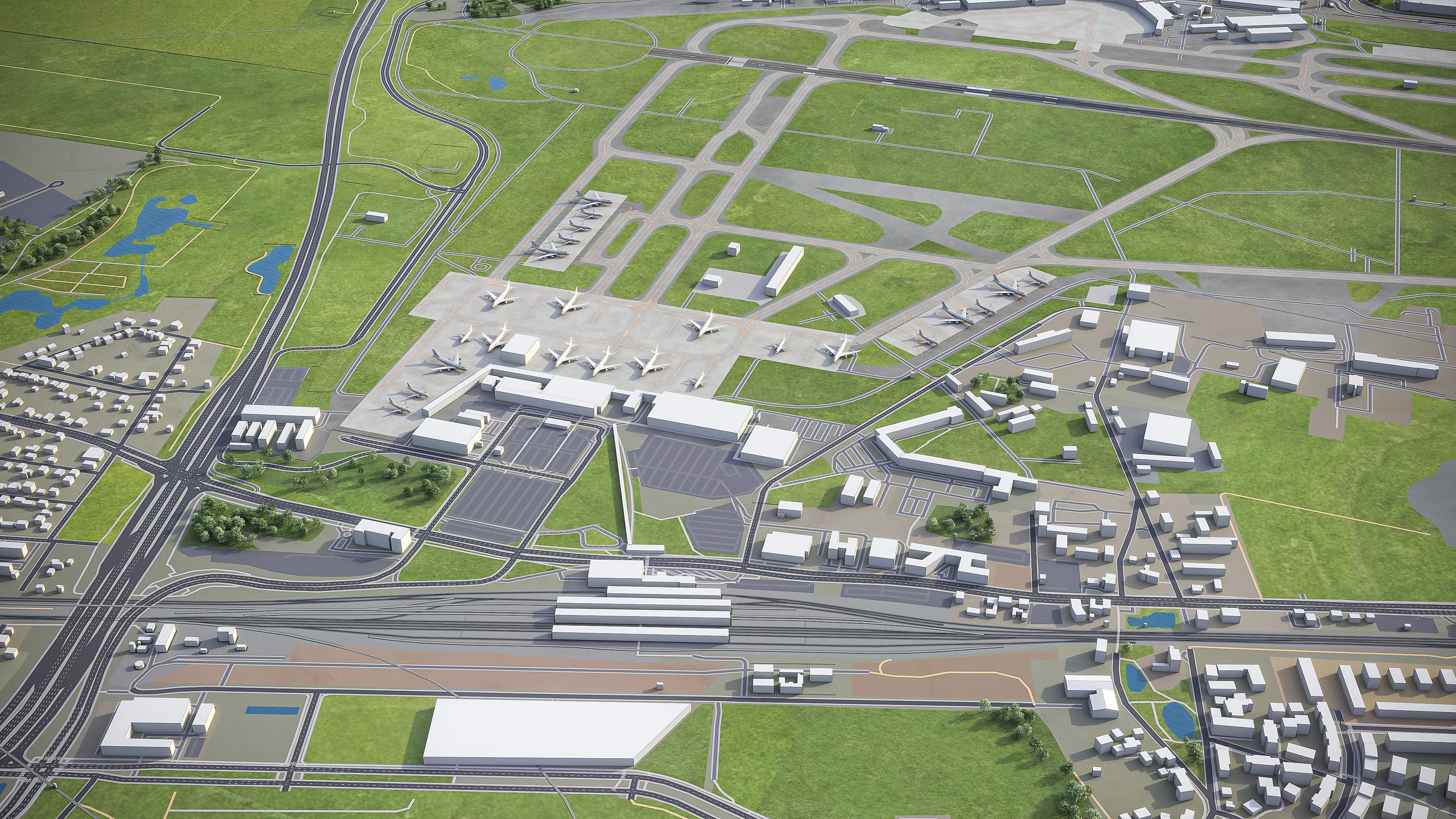 Berlin - Schonefeld Airport - SXF Low-poly 3D model_4