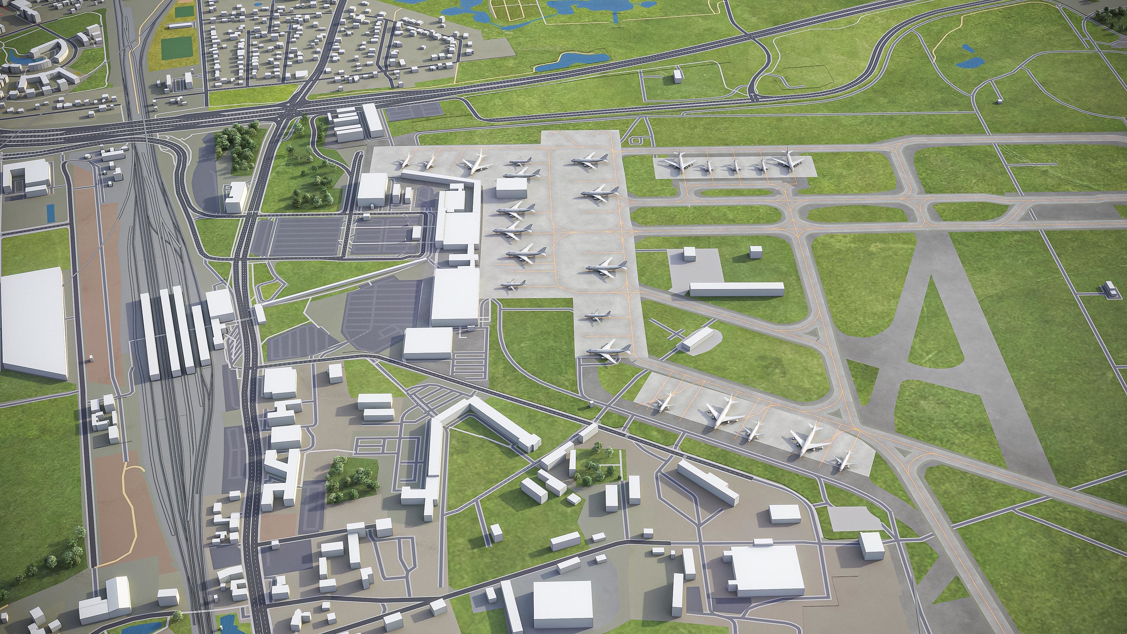 Berlin - Schonefeld Airport - SXF Low-poly 3D model_3