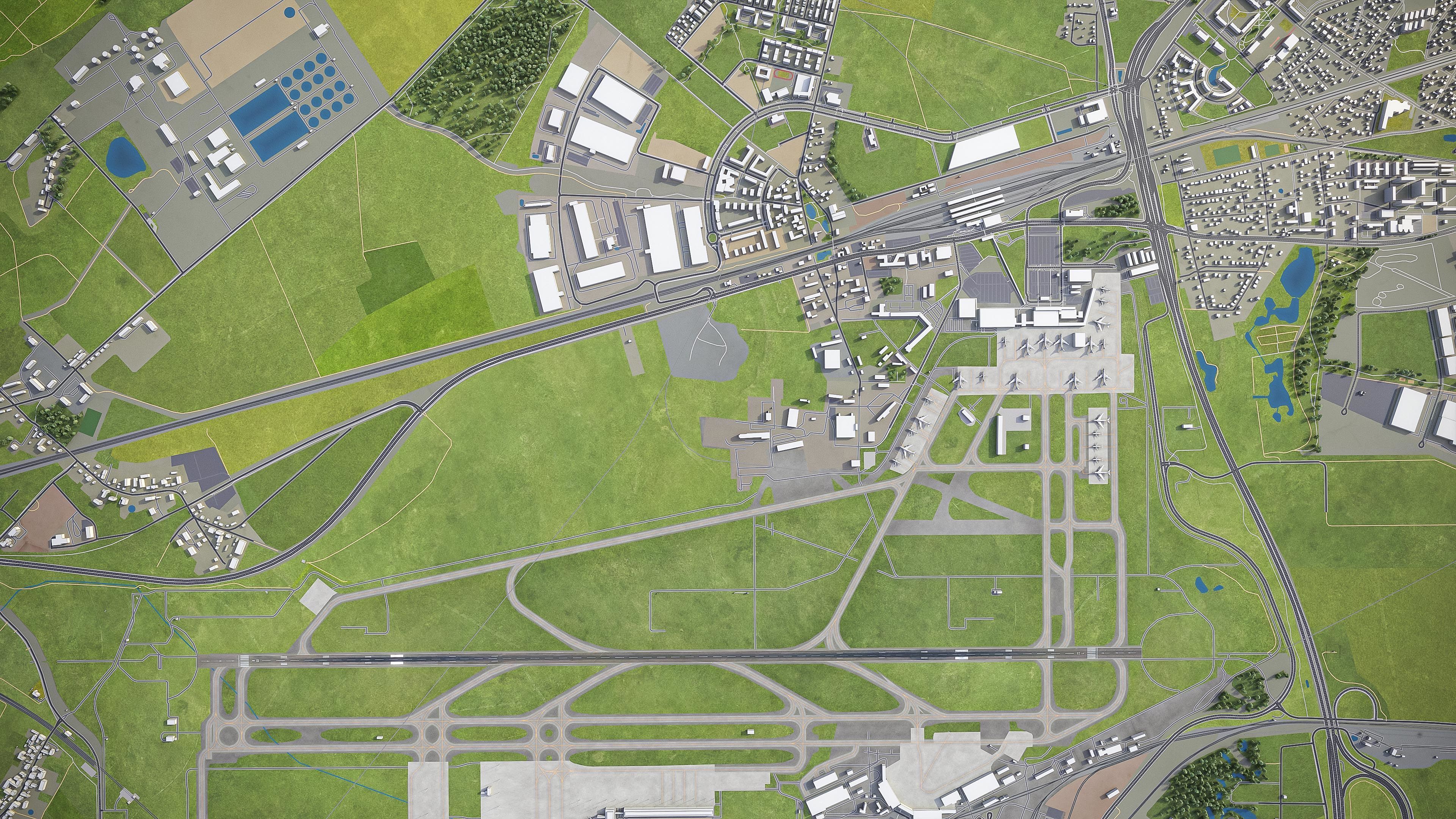 Berlin - Schonefeld Airport - SXF Low-poly 3D model_8