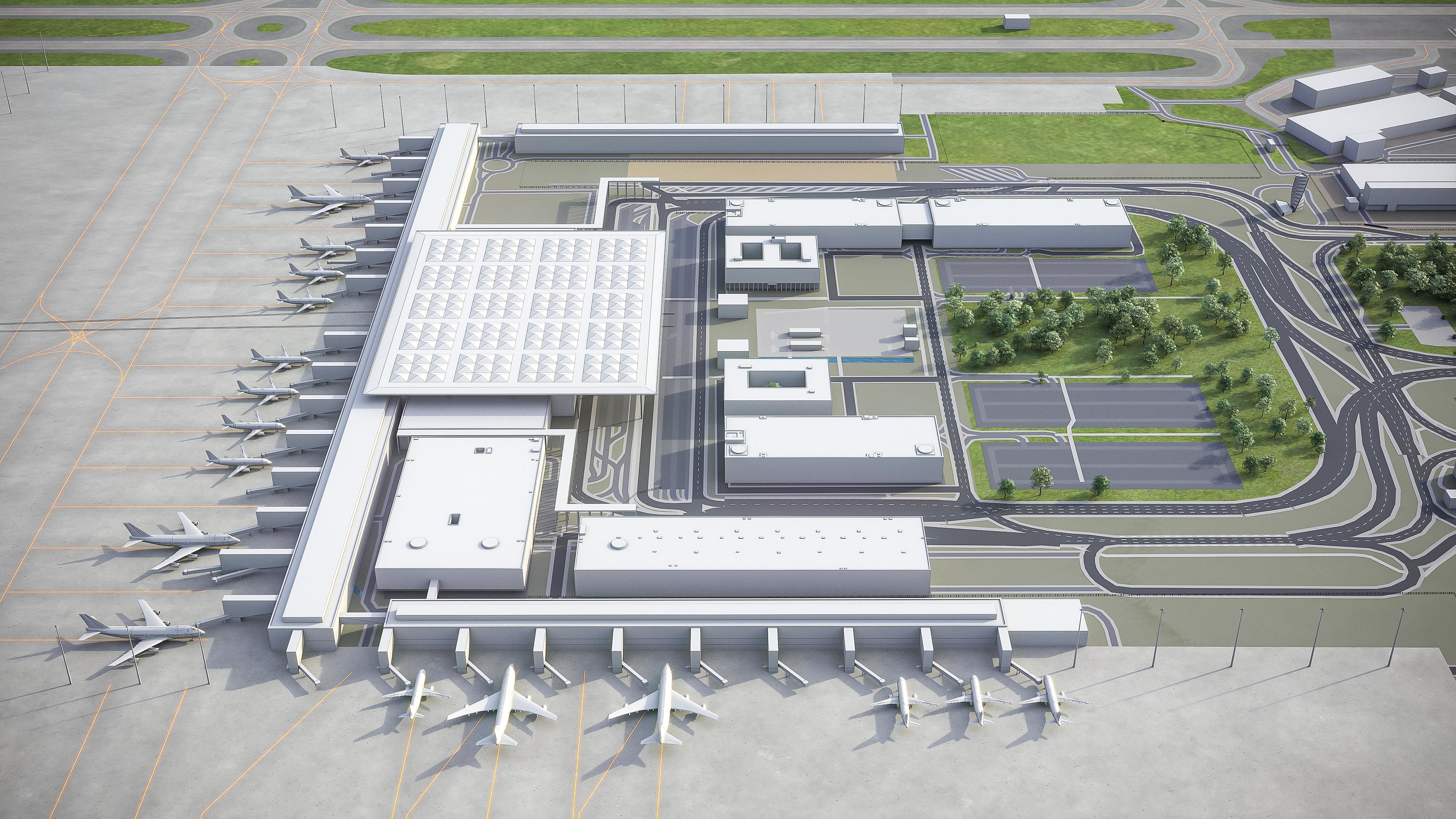 Berlin - Brandenburg Airport - BER Low-poly 3D model_5