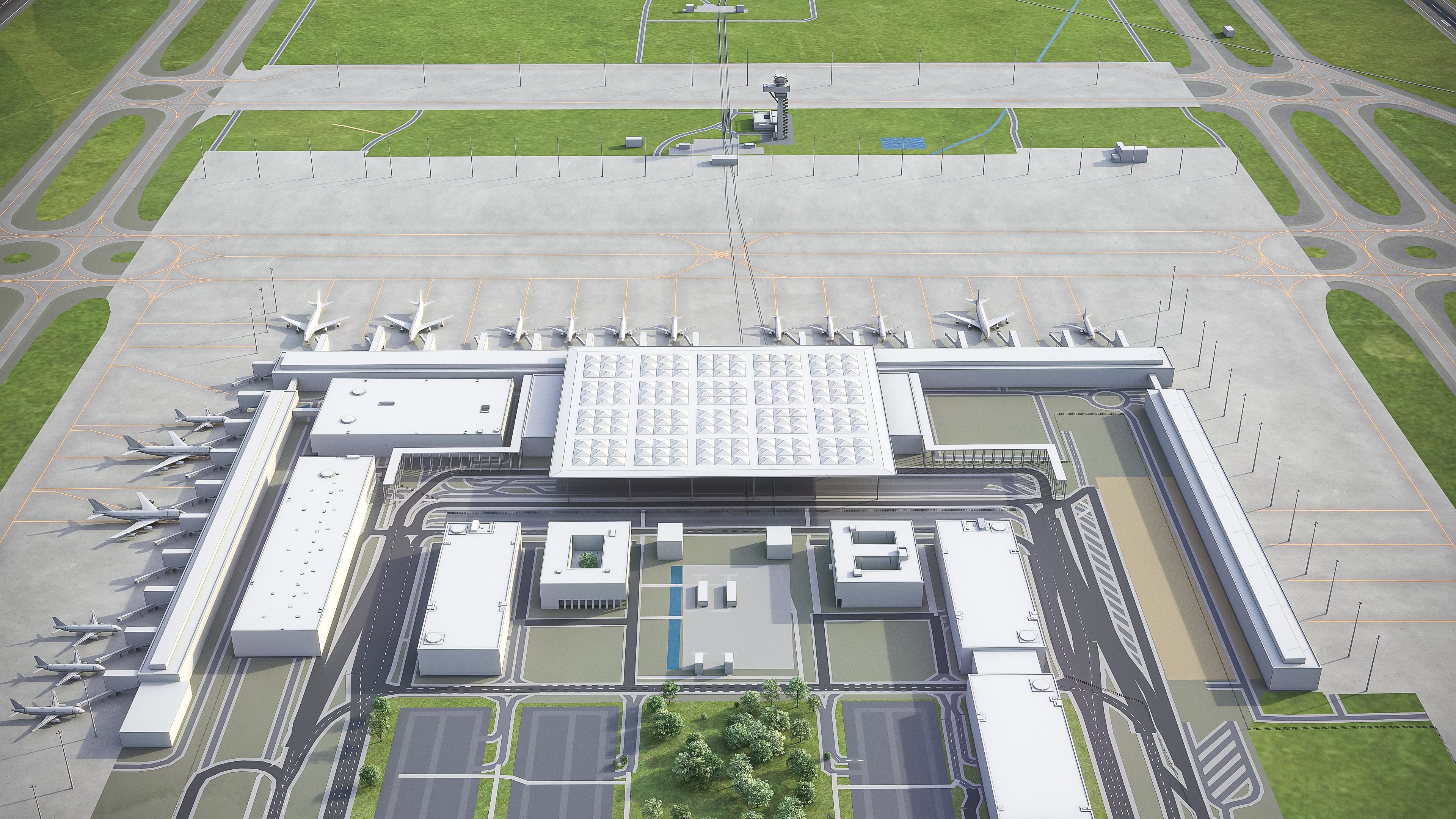 Berlin - Brandenburg Airport - BER Low-poly 3D model_6