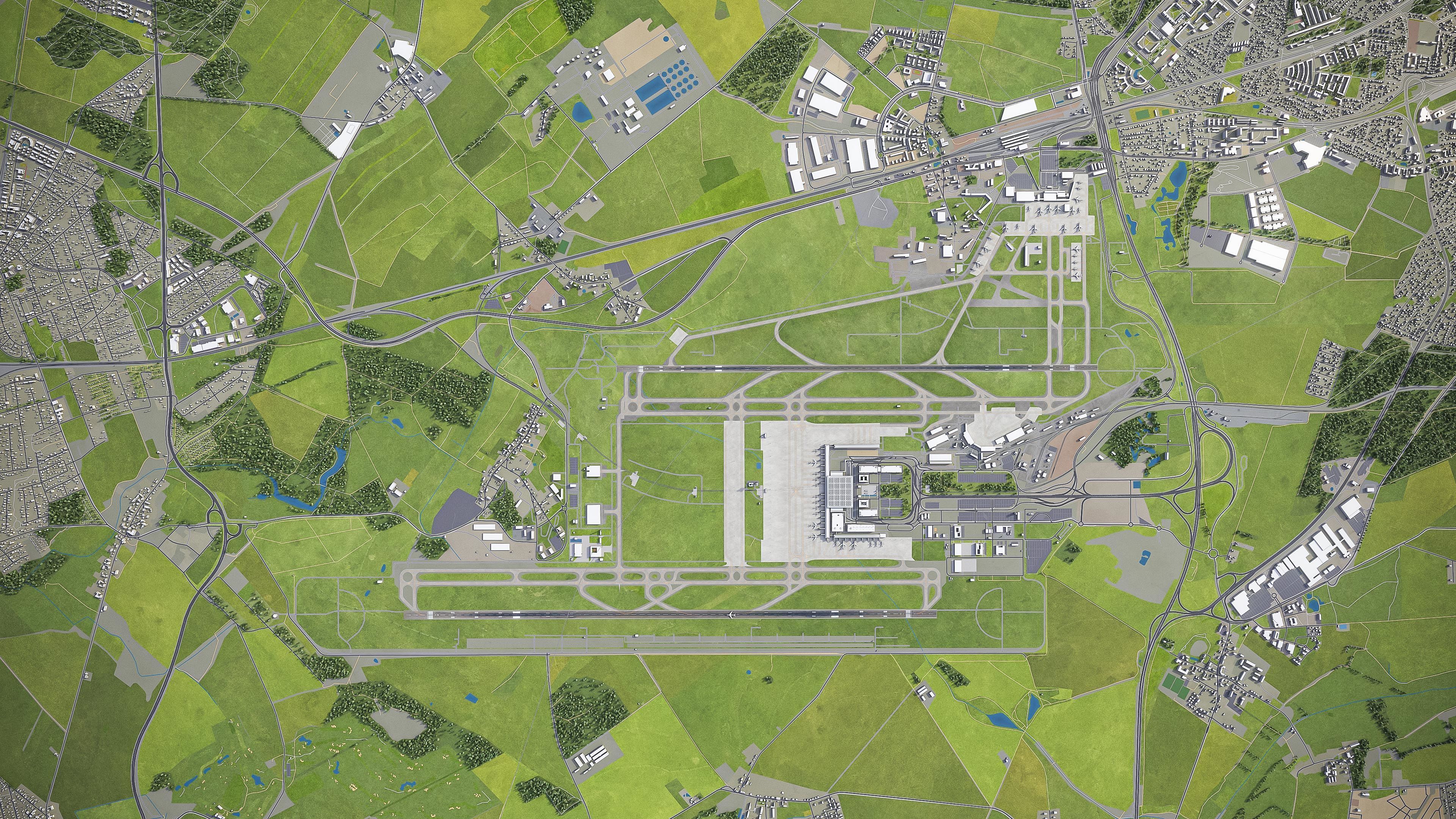 Berlin - Brandenburg Airport - BER Low-poly 3D model_16