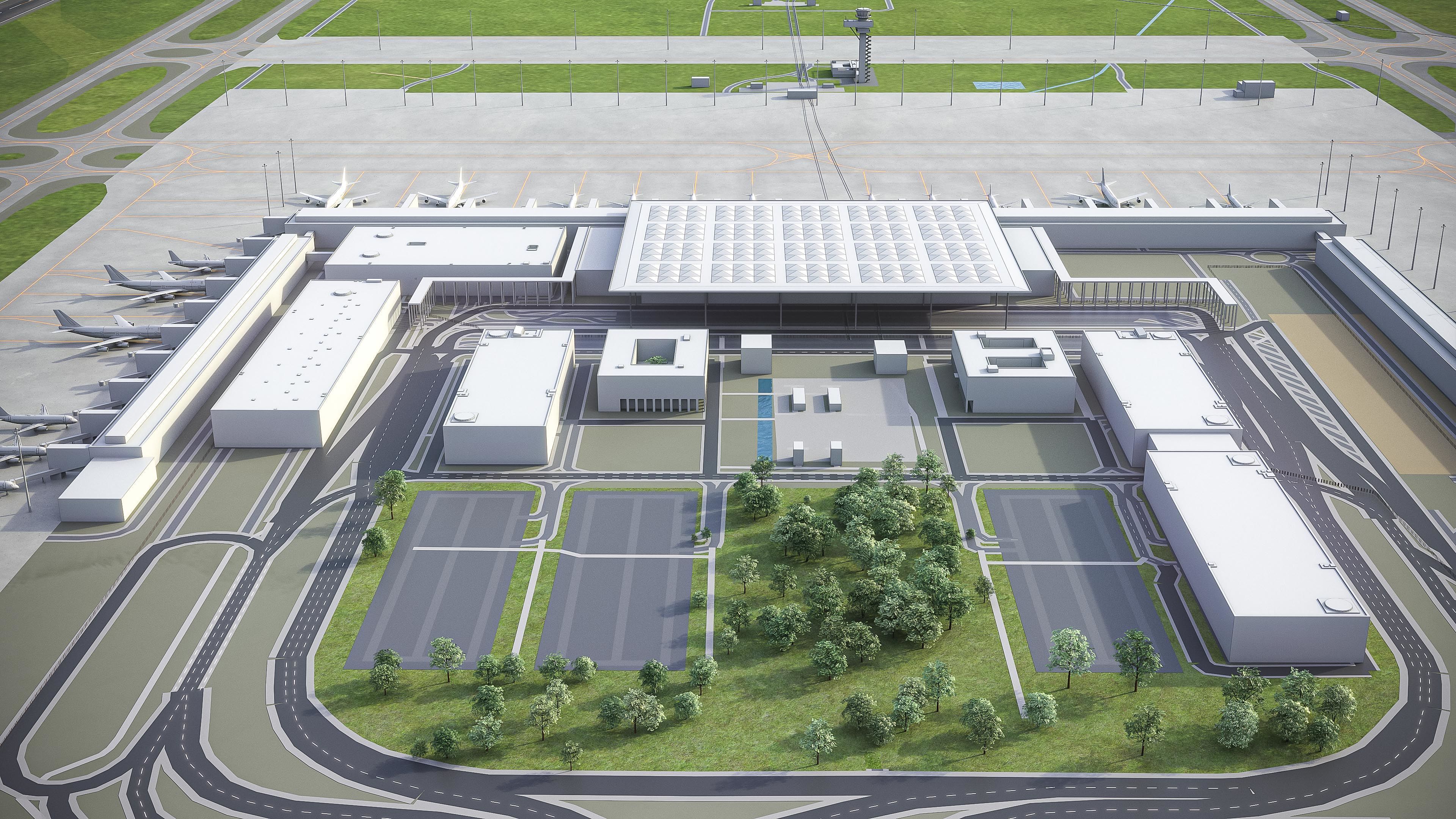 Berlin - Brandenburg Airport - BER Low-poly 3D model_12