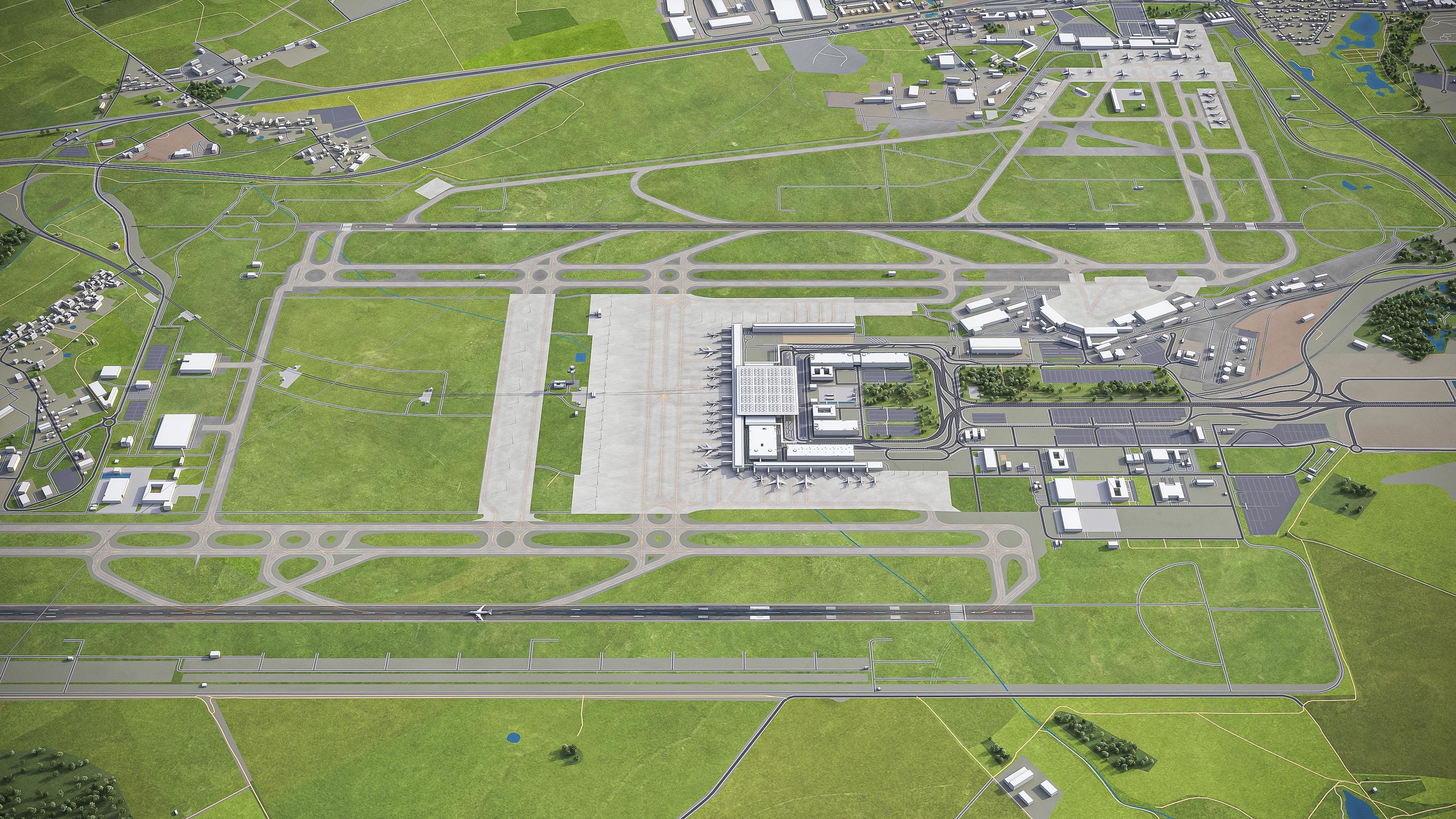 Berlin - Brandenburg Airport - BER Low-poly 3D model_1