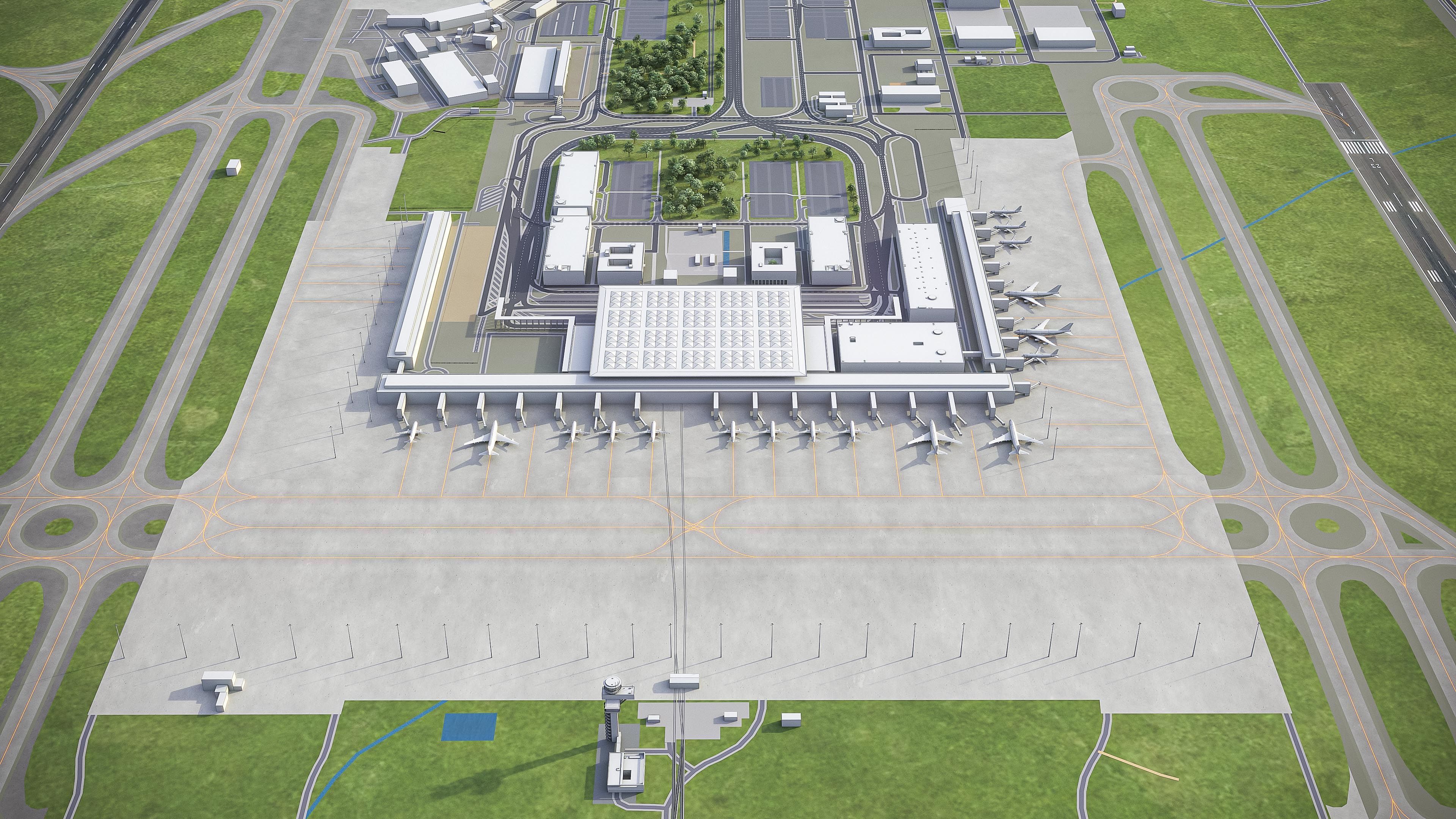 Berlin - Brandenburg Airport - BER Low-poly 3D model_2