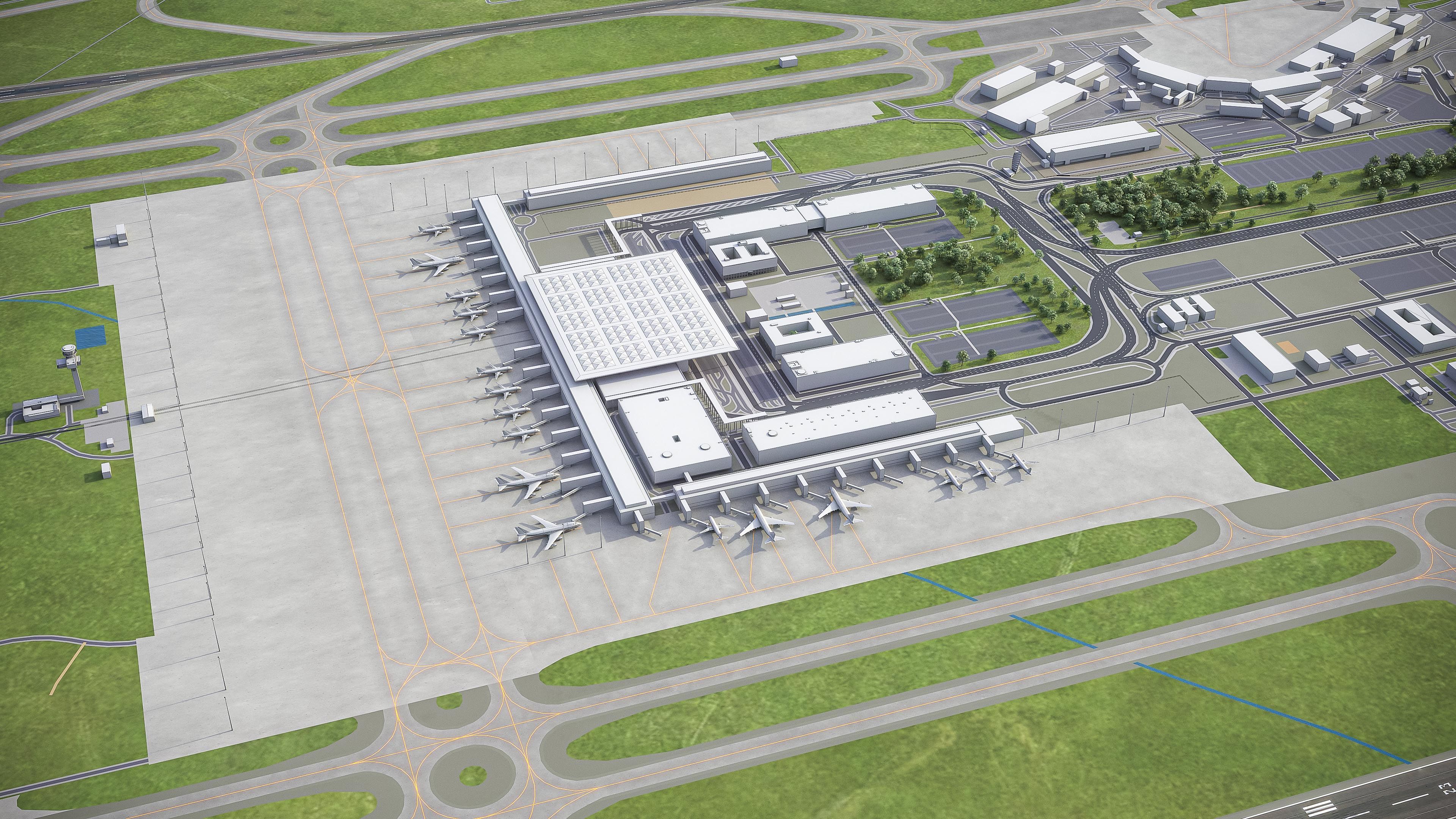 Berlin - Brandenburg Airport - BER Low-poly 3D model_3