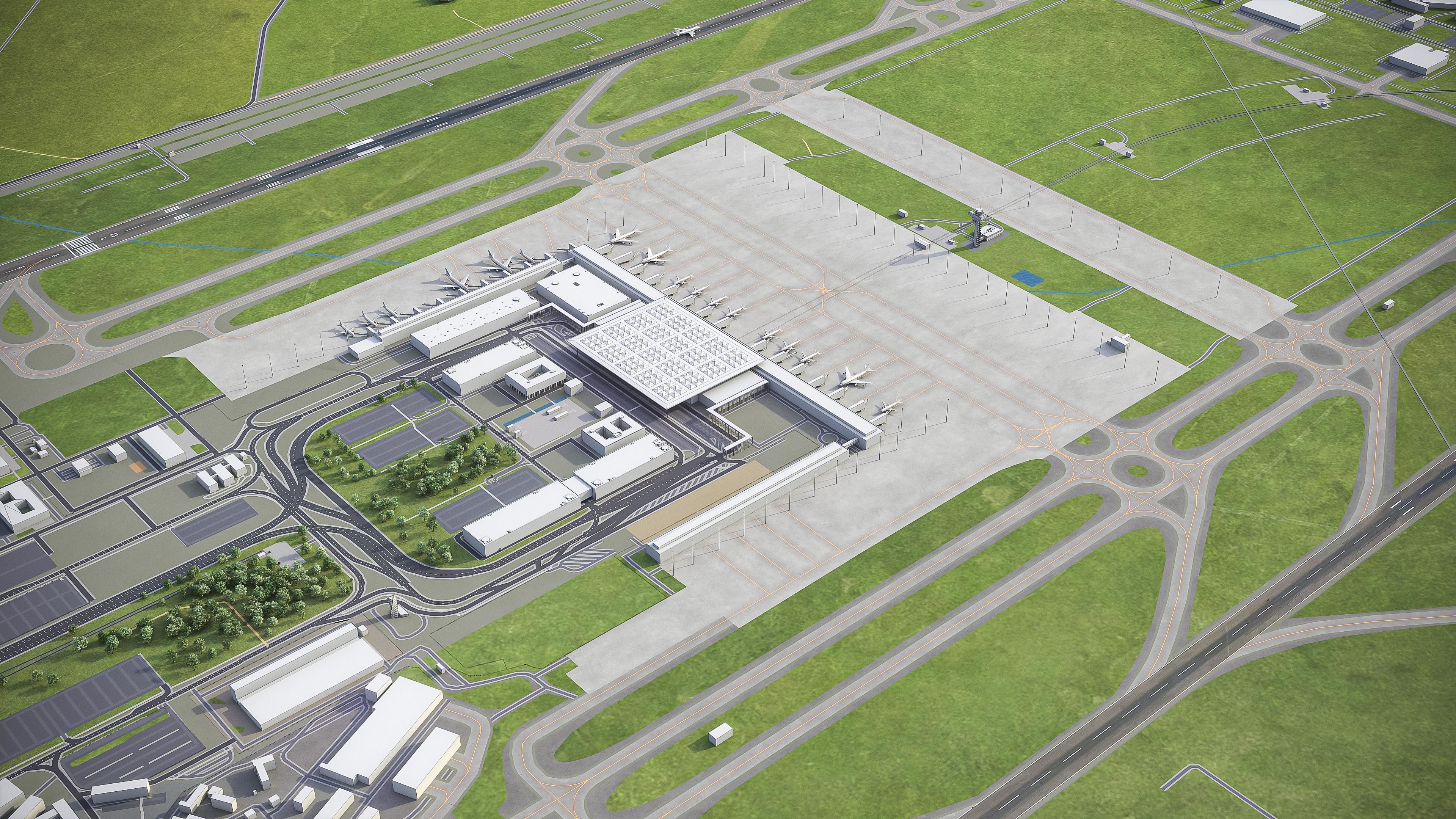 Berlin - Brandenburg Airport - BER Low-poly 3D model_4