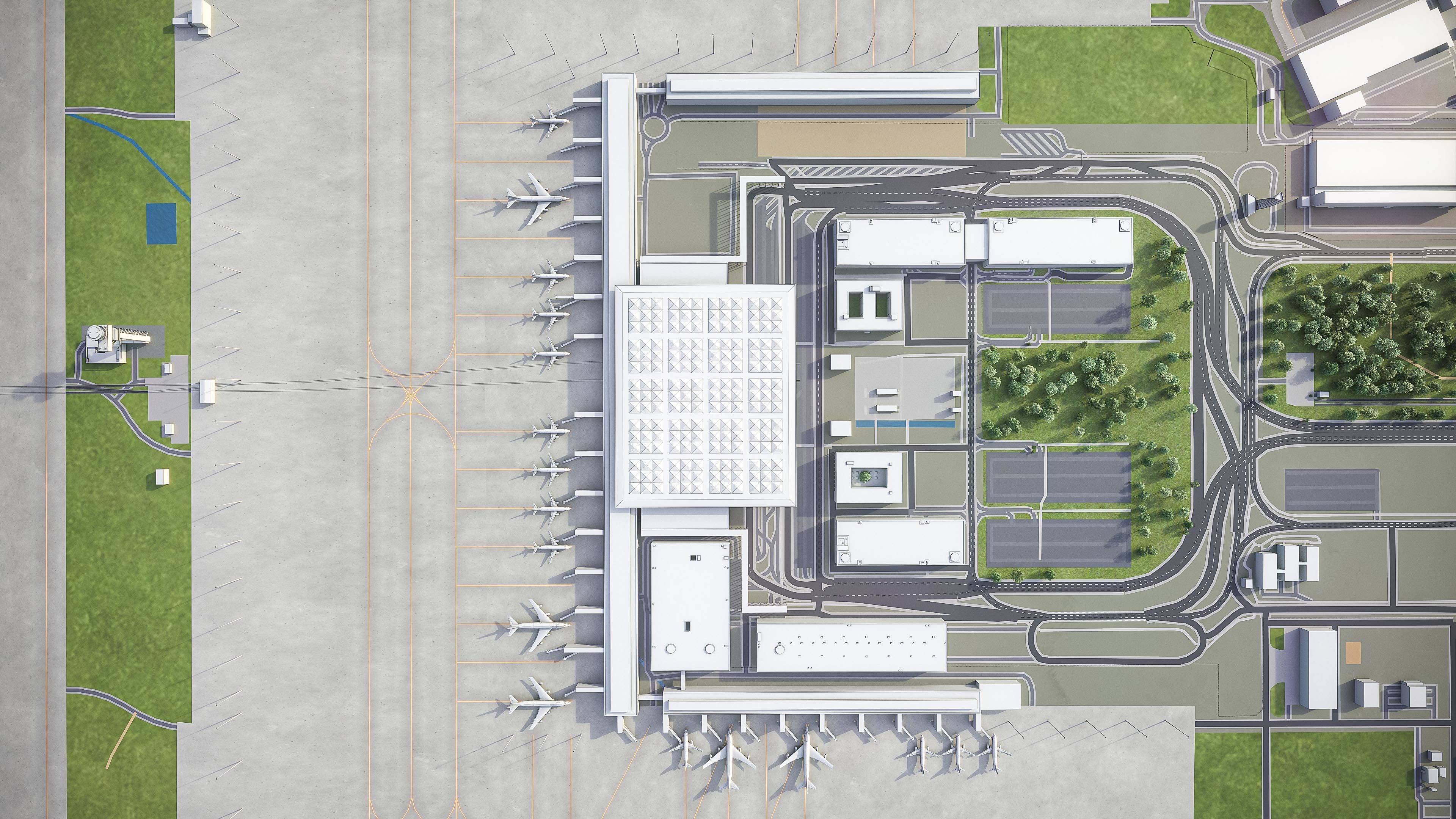 Berlin - Brandenburg Airport - BER Low-poly 3D model_14