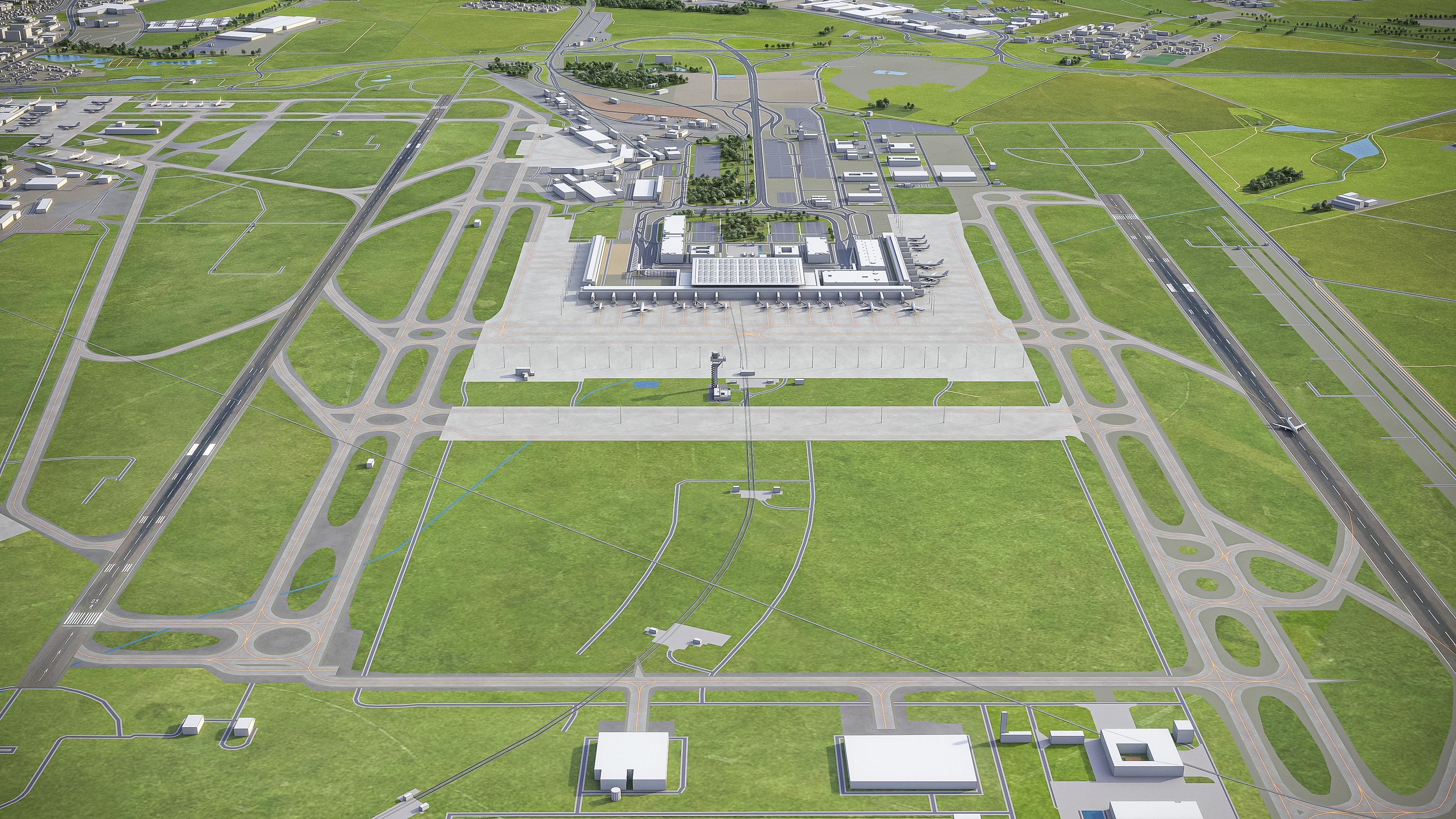 Berlin - Brandenburg Airport - BER Low-poly 3D model_8