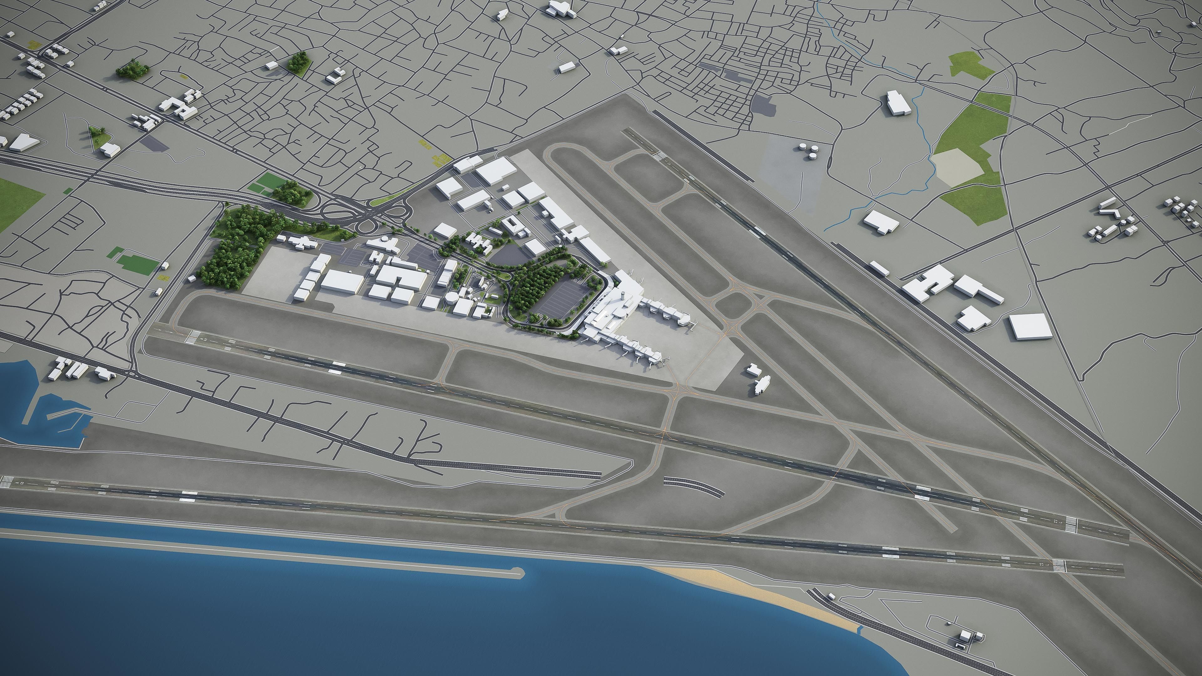 Beirut - Rafic Hariri International Airport - BEY Low-poly 3D model_2