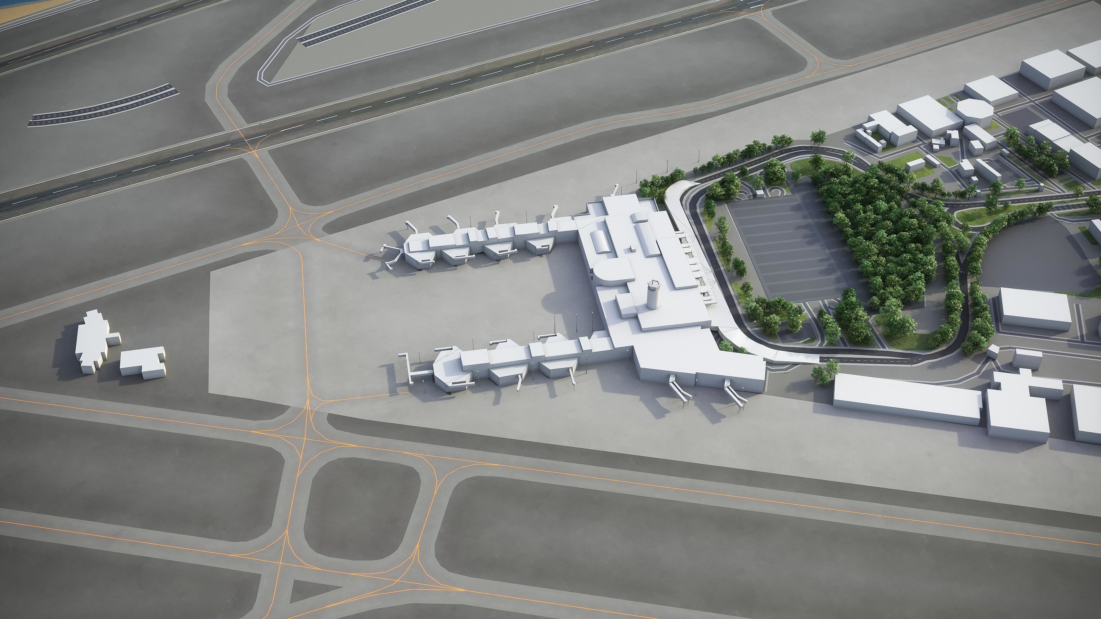 Beirut - Rafic Hariri International Airport - BEY Low-poly 3D model_5