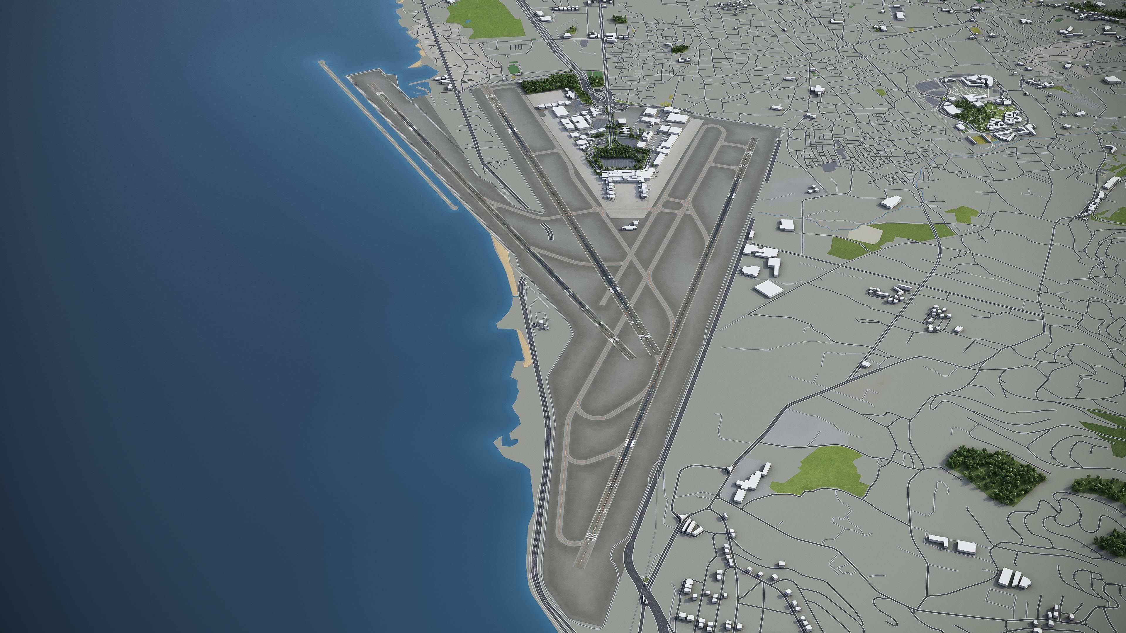 Beirut - Rafic Hariri International Airport - BEY Low-poly 3D model_1